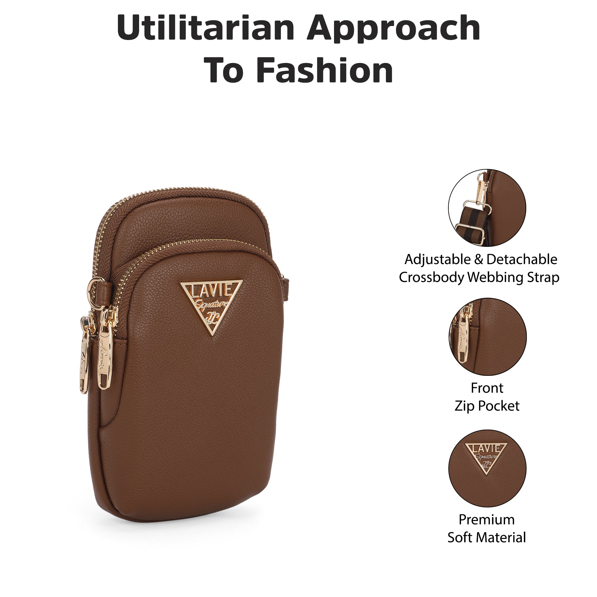 Indiana Vertical 2 Compartments Small Sling Bag