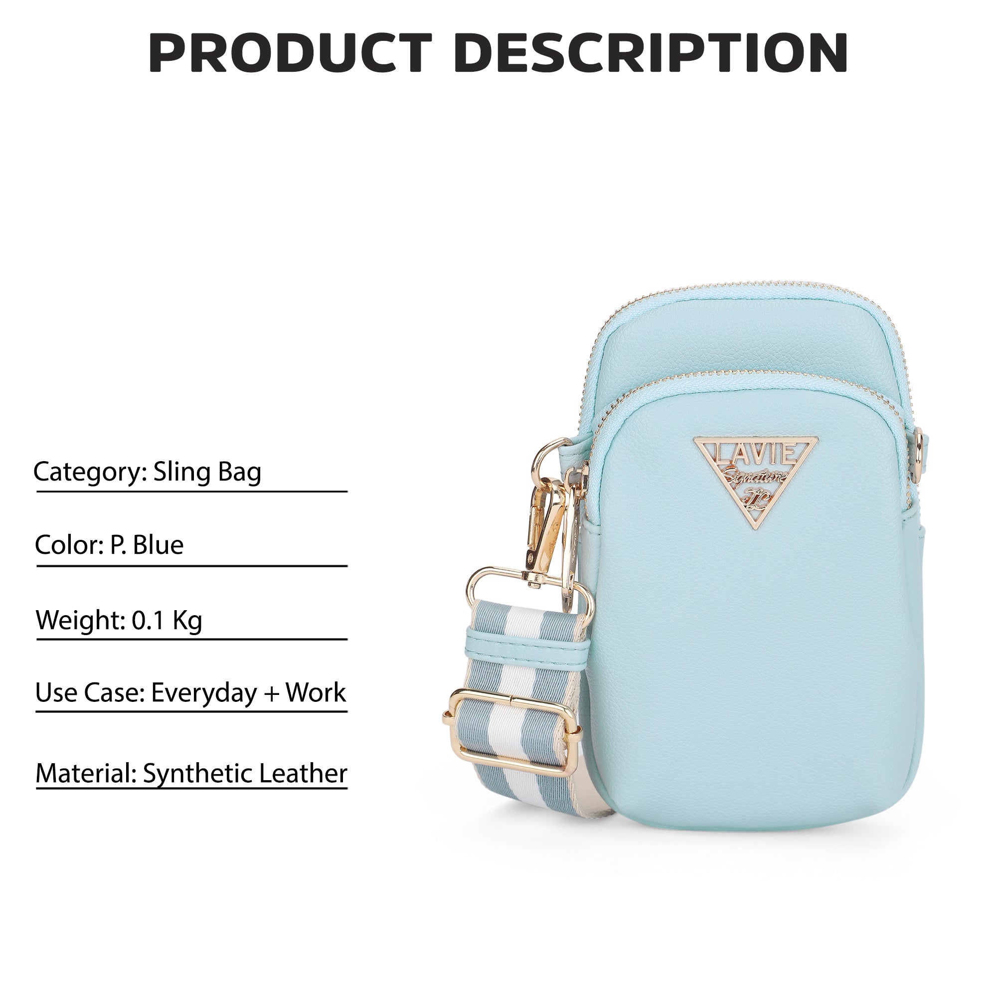 Indiana Vertical 2 Compartments Small Sling Bag