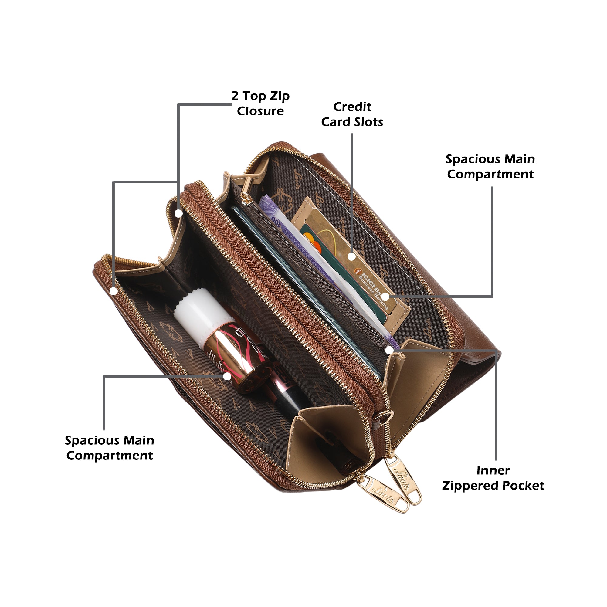 Lowa 2 Compartment Small Zip Wallet