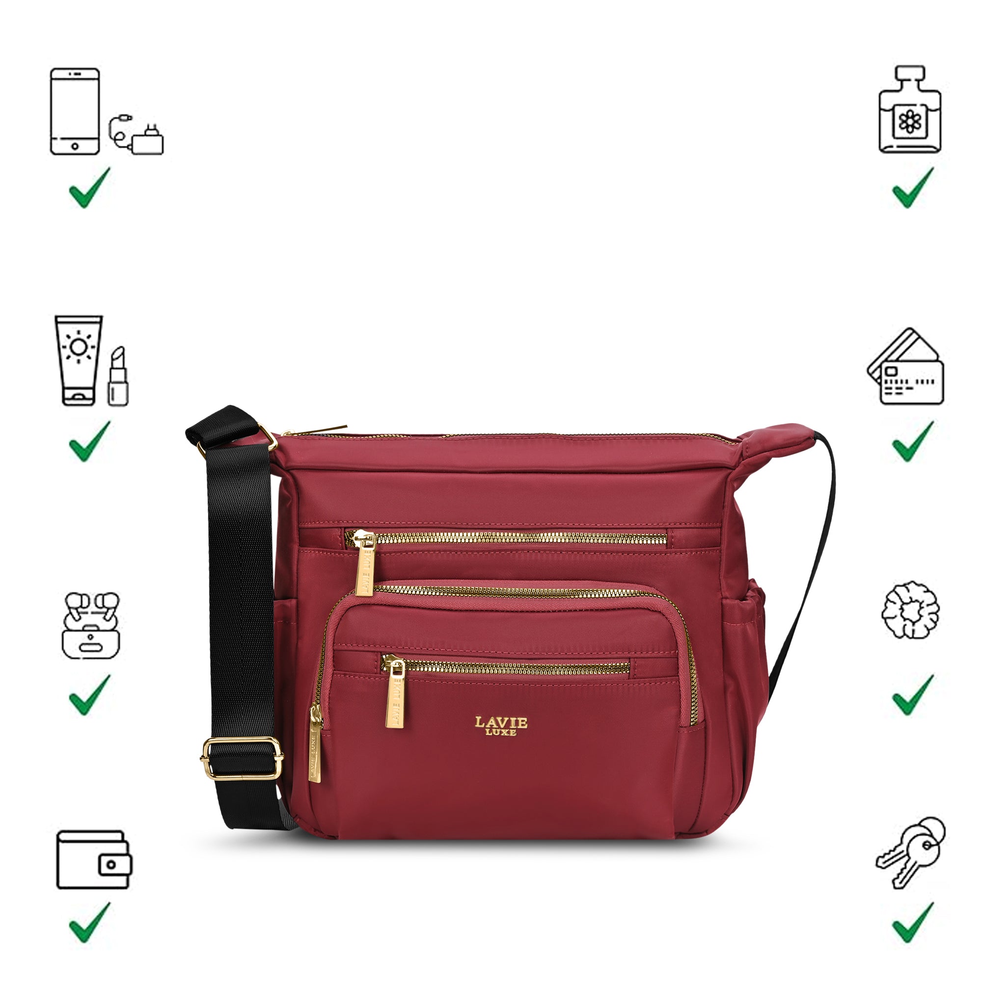 Zylo 7 Compartment Large Sling Bag