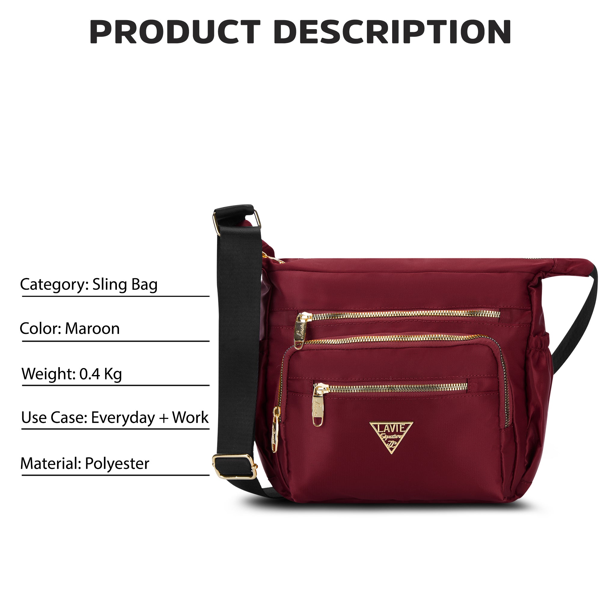 Tucson 7 Compartments Large Sling Bag