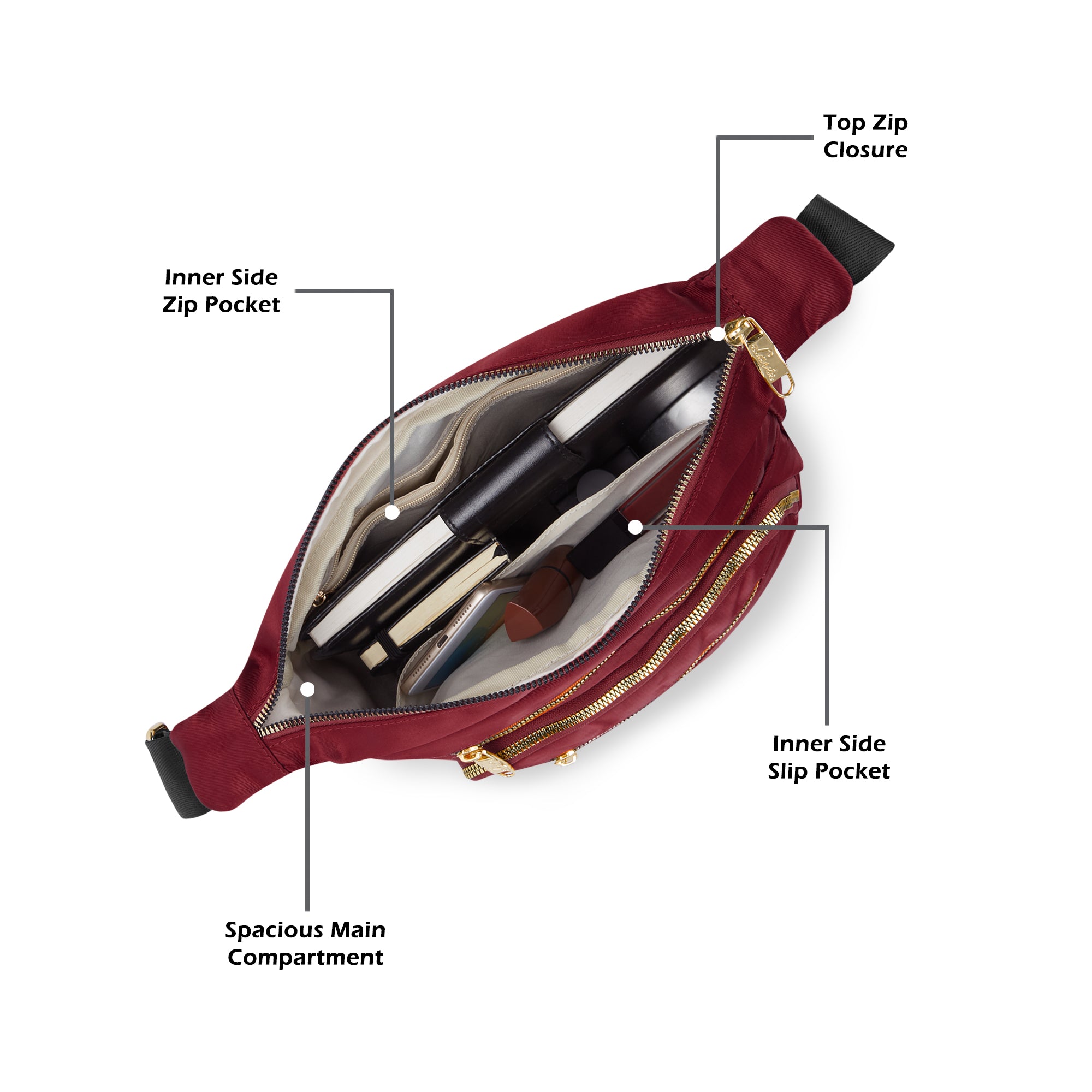 Tucson 7 Compartments Large Sling Bag