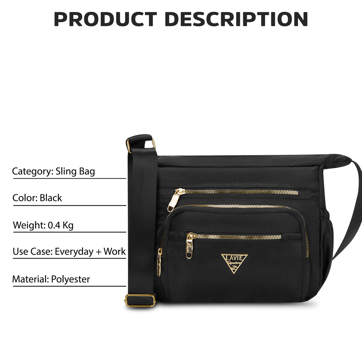 Tucson 7 Compartments Large Sling Bag