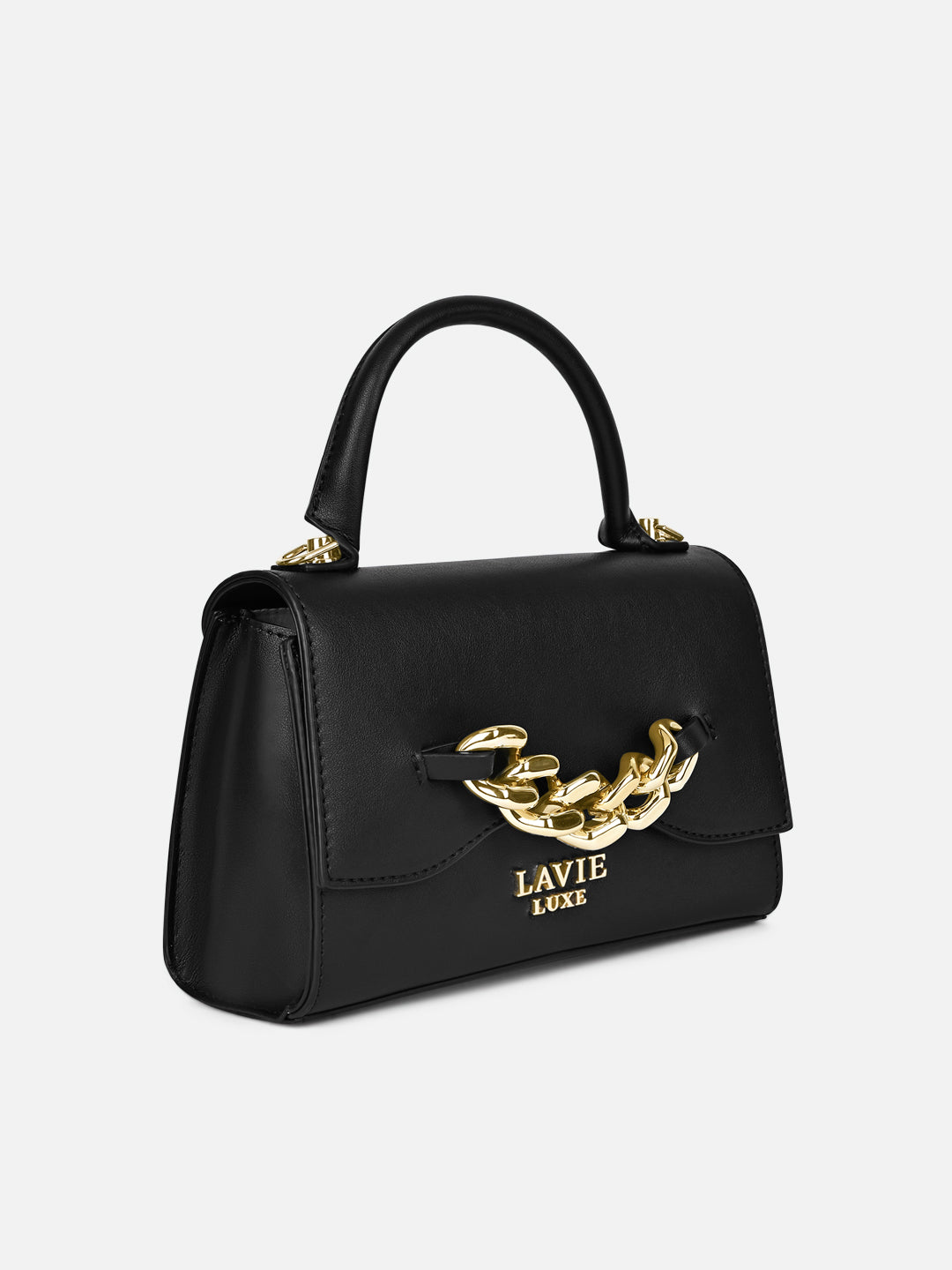 Chain25 Flap Small Sling Bag Black