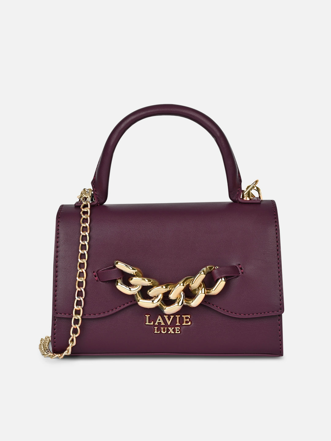 Chain25 Flap Small Sling Bag Wine