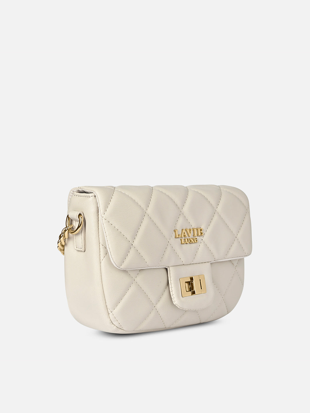 Chan25 Flap Small Sling Bag Off White