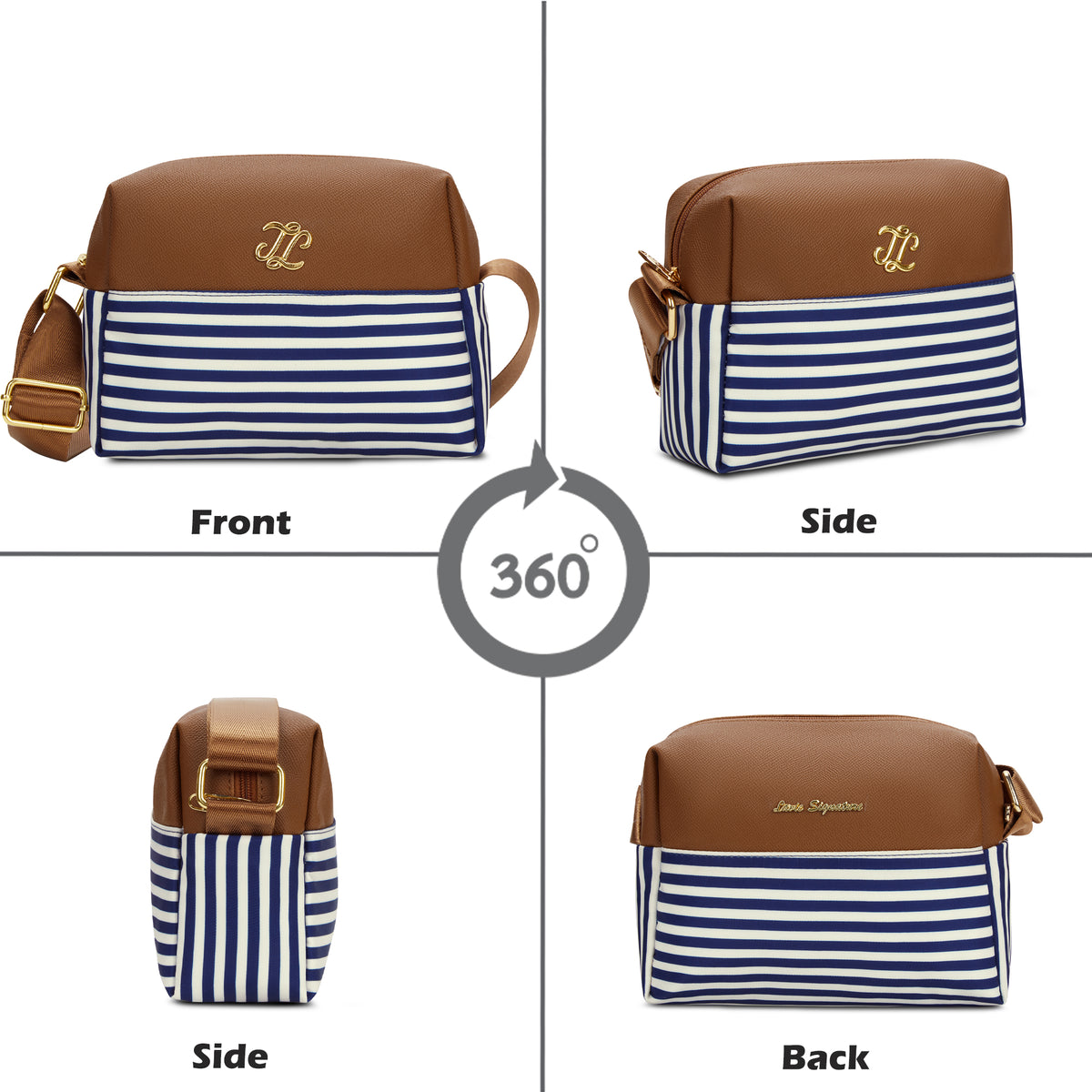 Stripe Moines 'S Ladies Handbag Navy