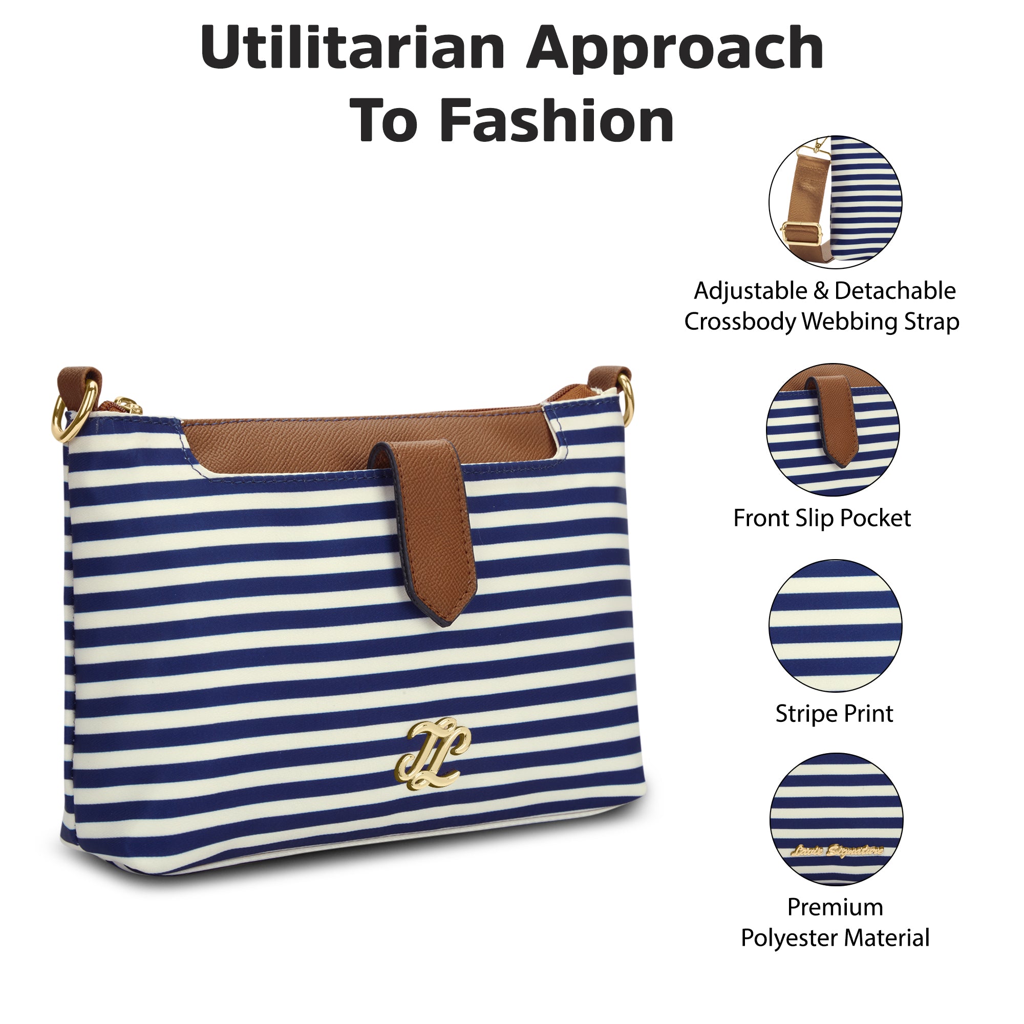 Stripe Charleston 'S Ladies Handbag Navy