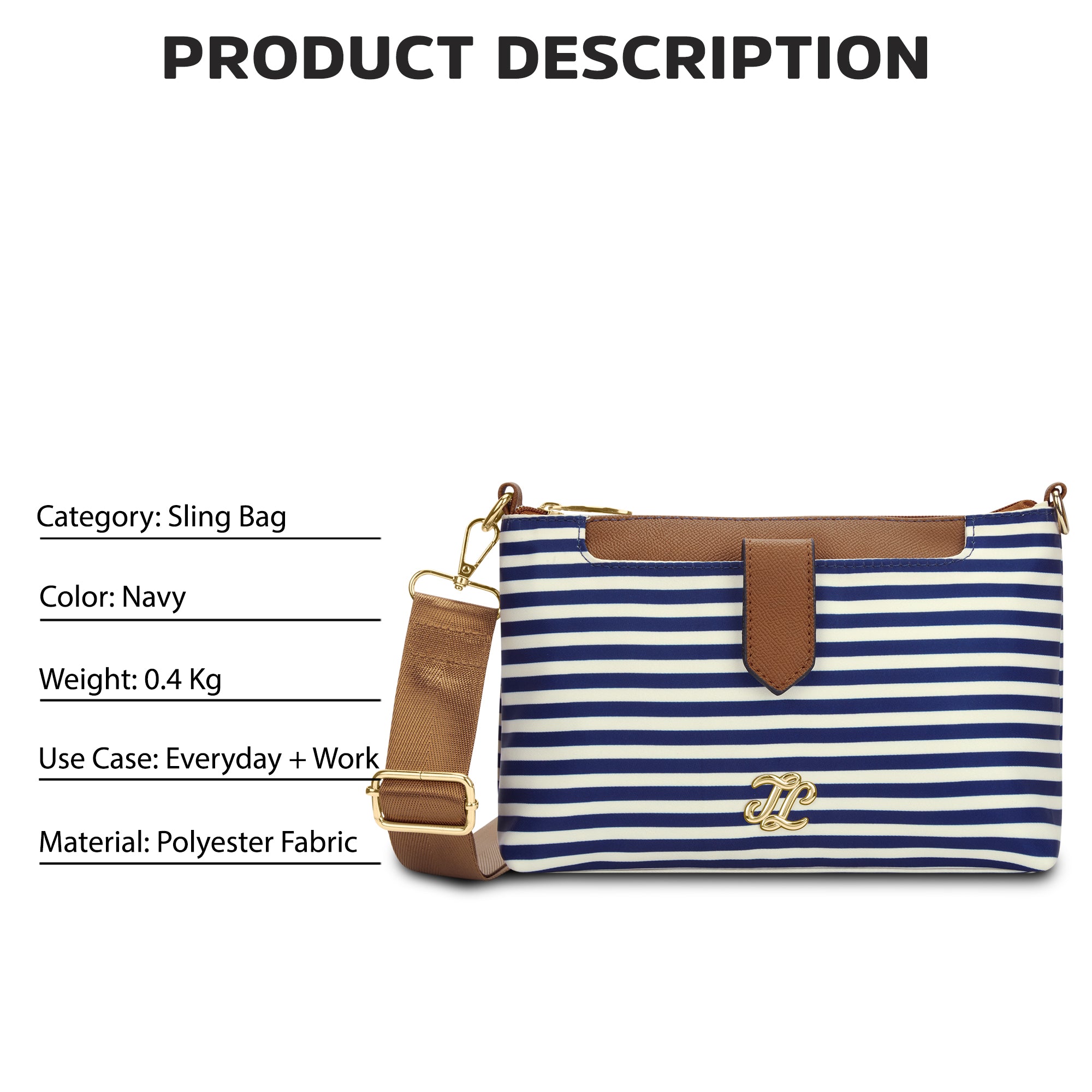 Stripe Charleston 'S Ladies Handbag Navy