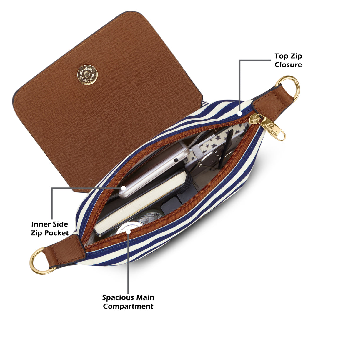 Stripe Baltimore 'S Ladies Handbag Navy