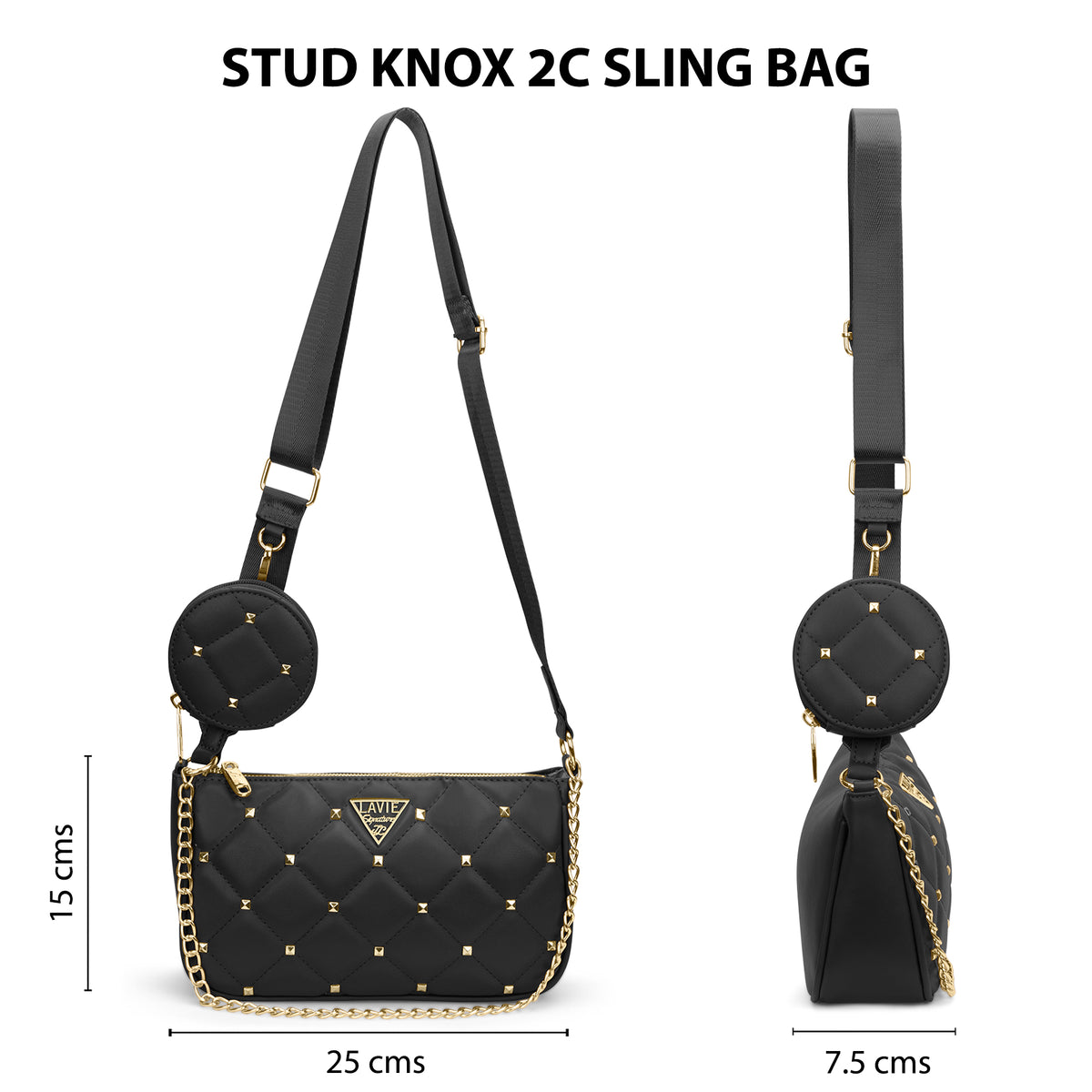 Stud Knox 2 Compartment Small Sling Bag