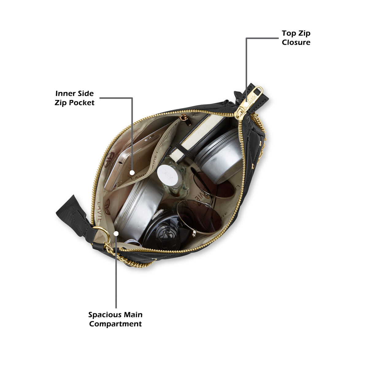 Stud Knox 2 Compartment Small Sling Bag