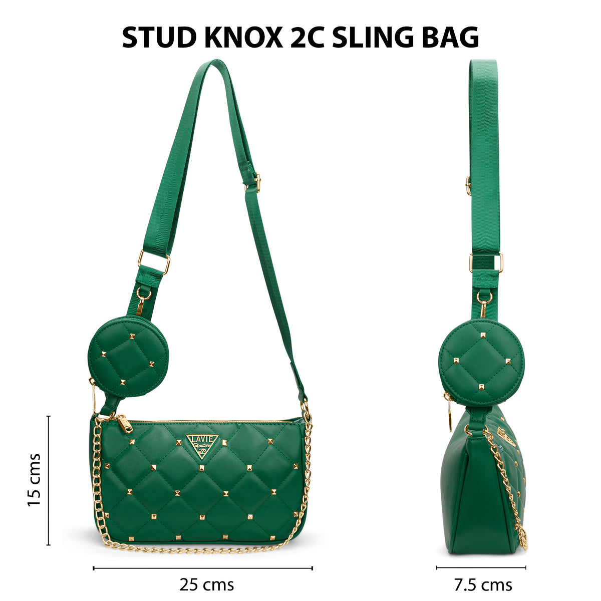 Stud Knox 2 Compartment Small Sling Bag
