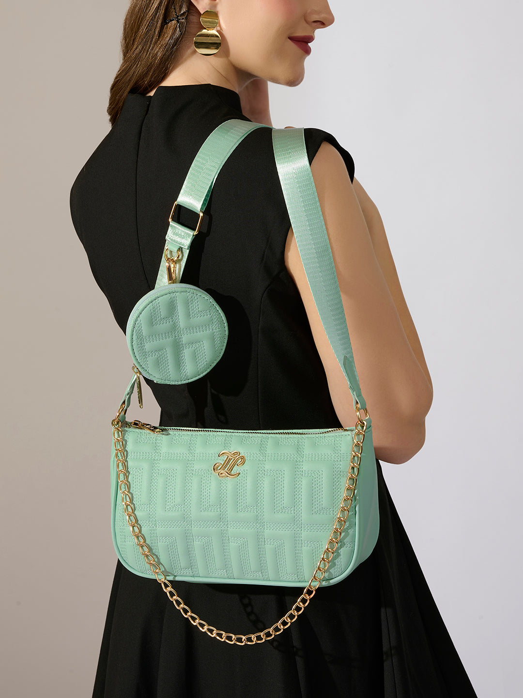 Churchill Rectagular Flap Over Frame Clutch Gold