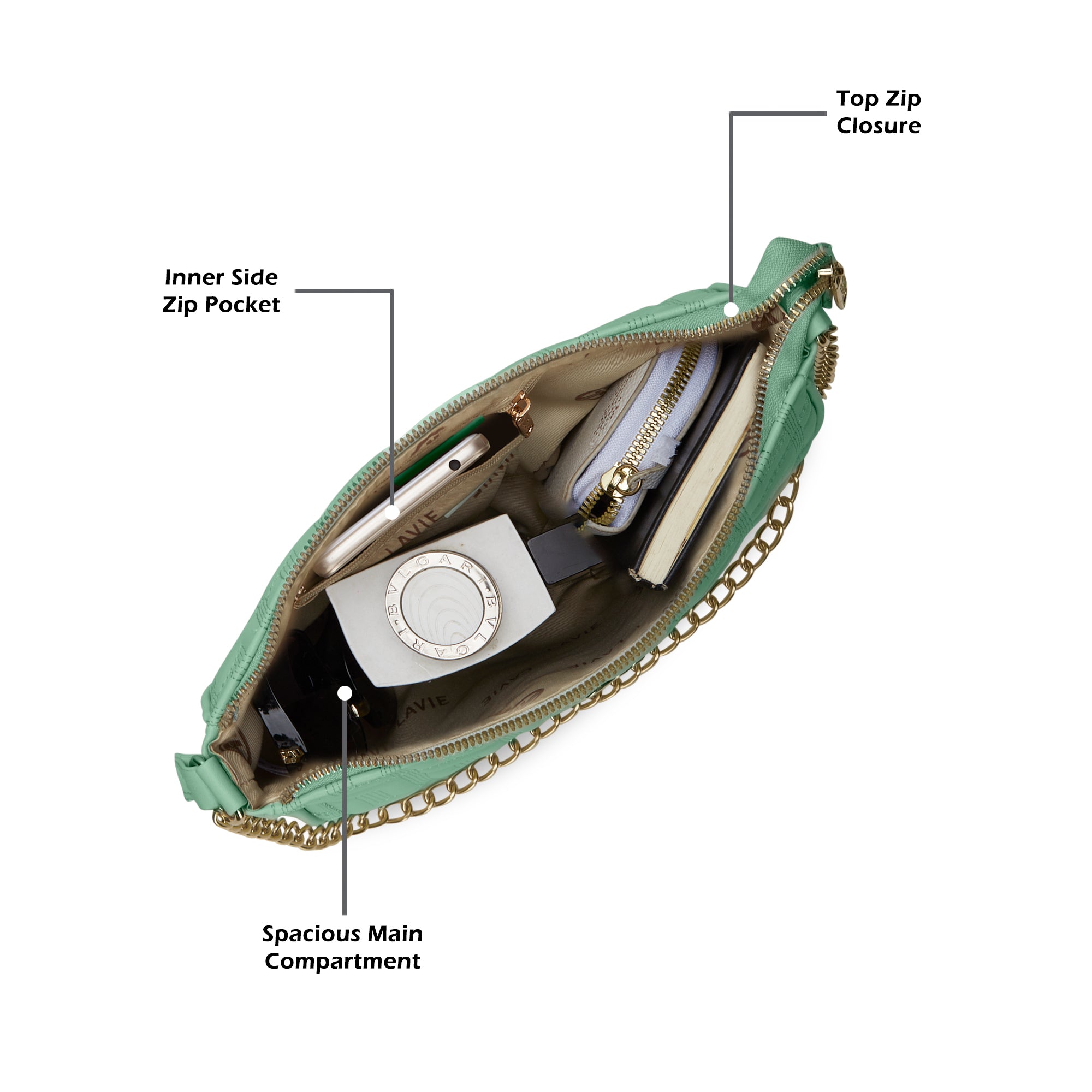 Churchill Rectagular Flap Over Frame Clutch Gold