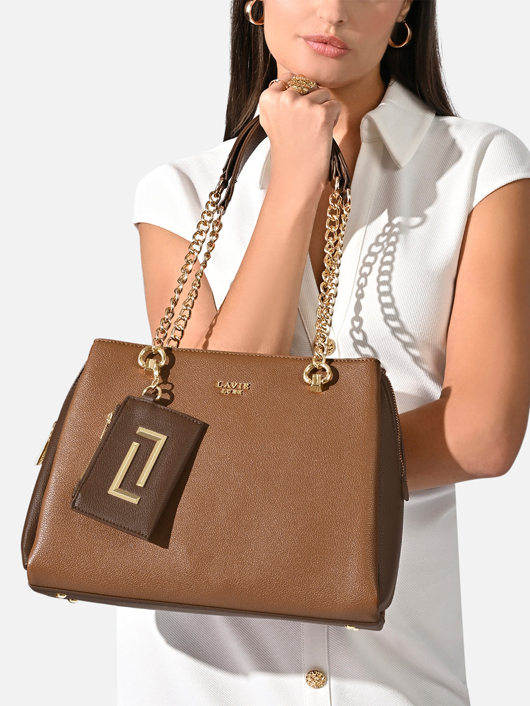 Cape 3 Compartment Small Sling Bag Tan