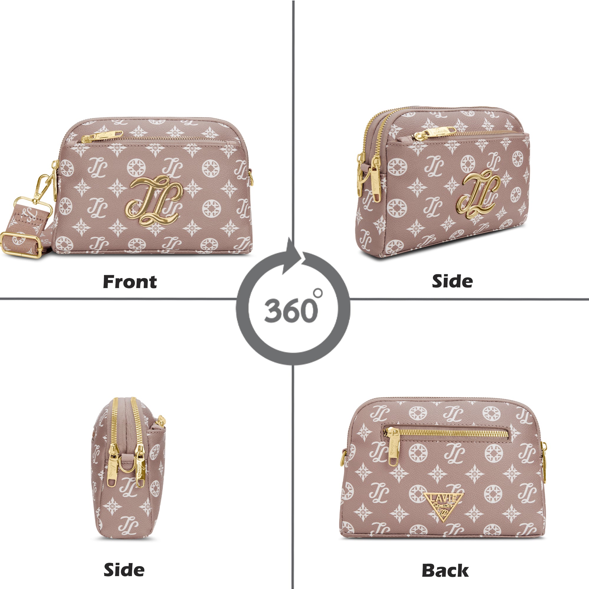 Cape 3 Compartment Sling Bag Pink