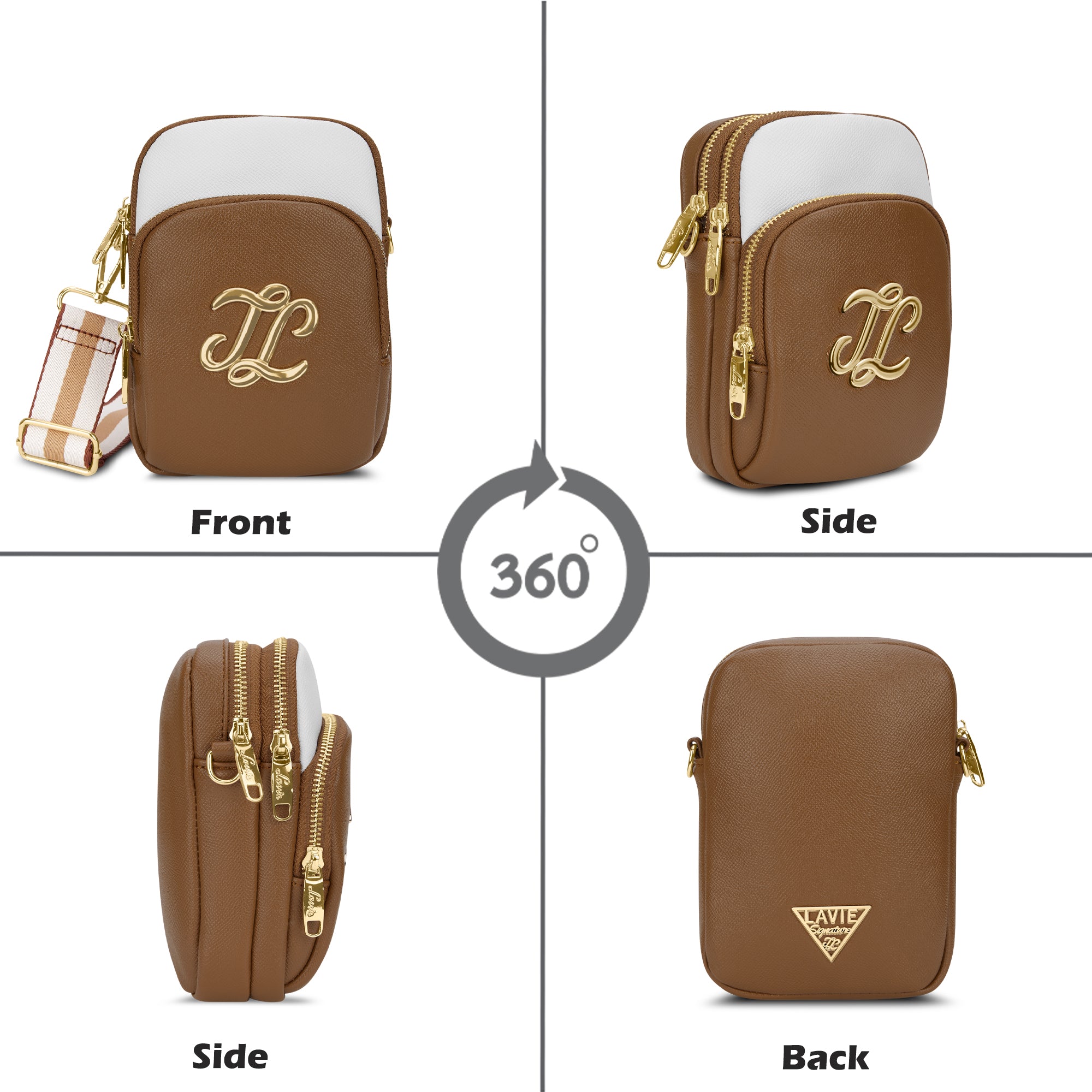 Colourblock Berkly 3 Compartment Sling Bag Tan