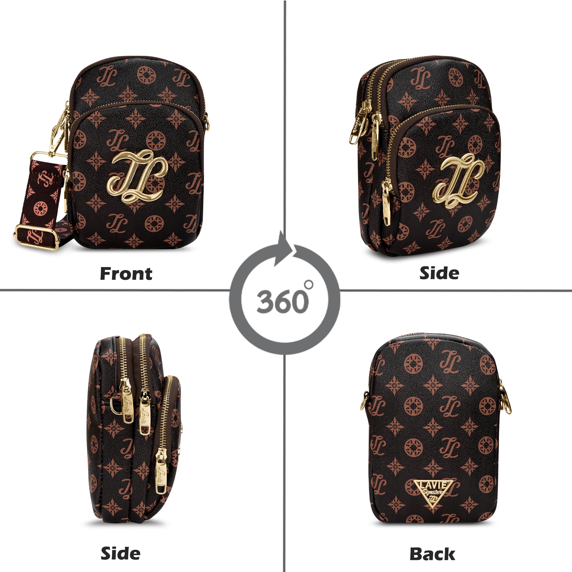 Colourblock Berkly 3 Compartment Sling Bag Choco