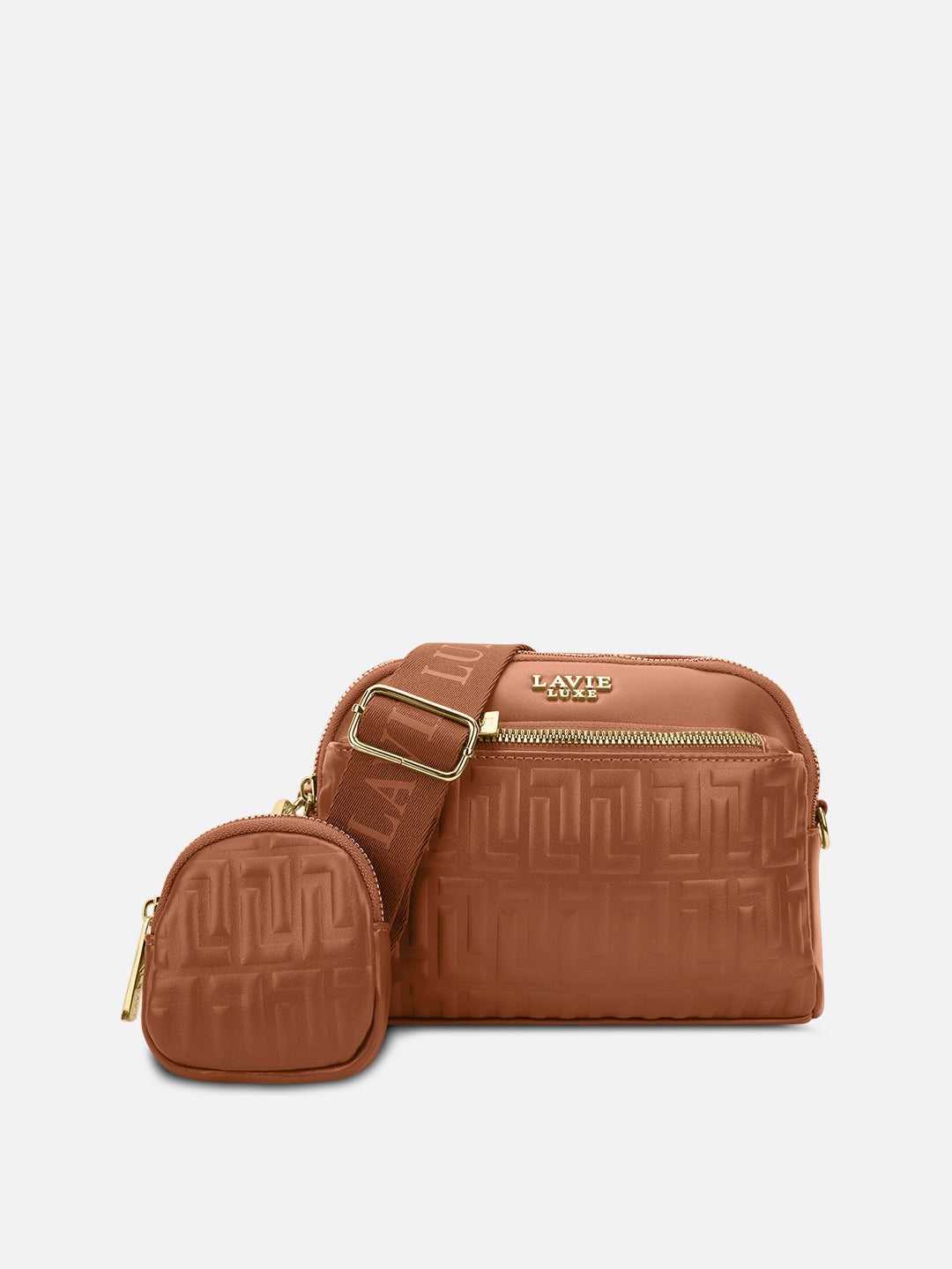 Emhemi 3 Compartment Medium Sling Bag Tan