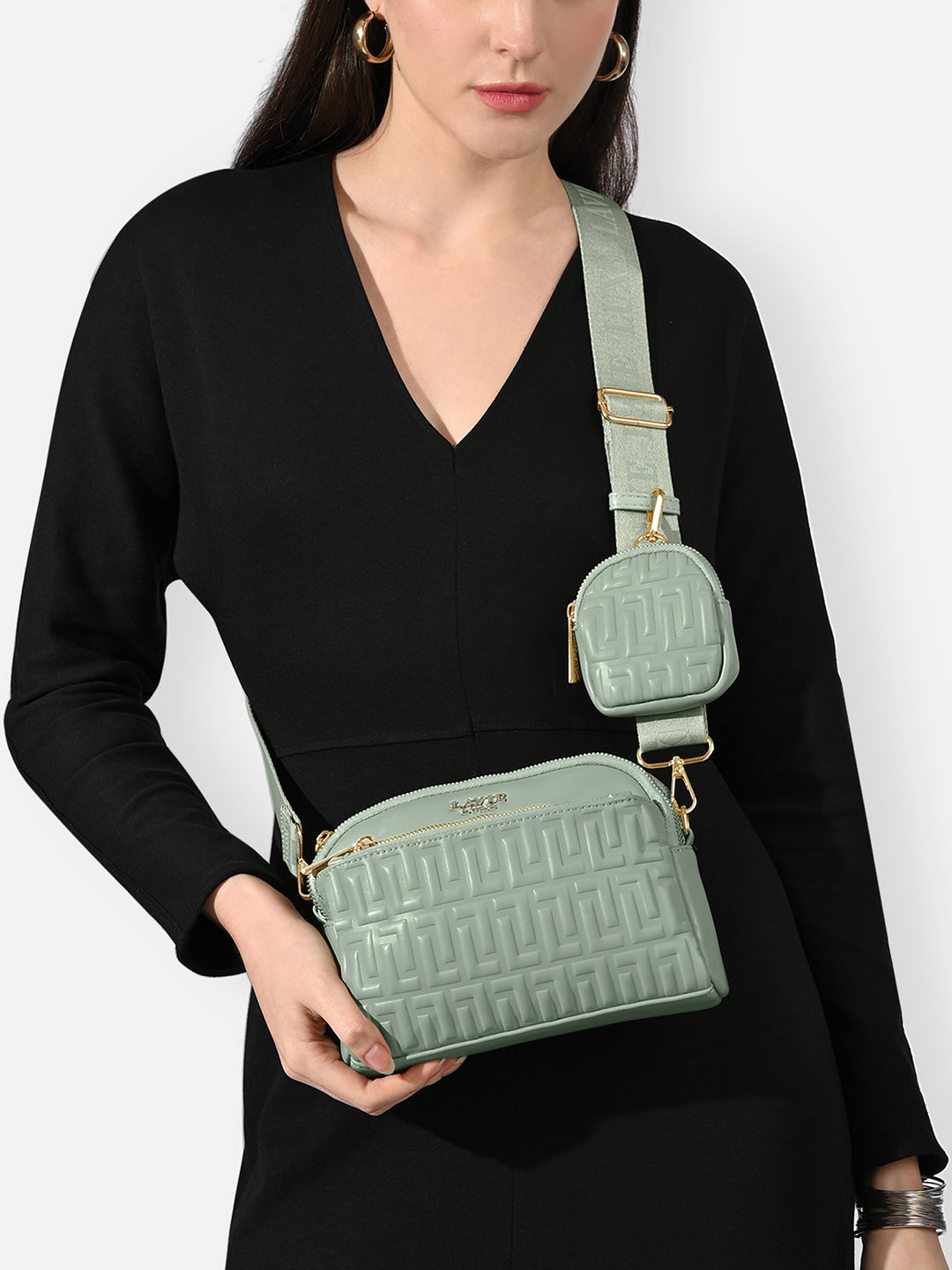 Emhemi 3 Compartment Medium Sling Bag Mint