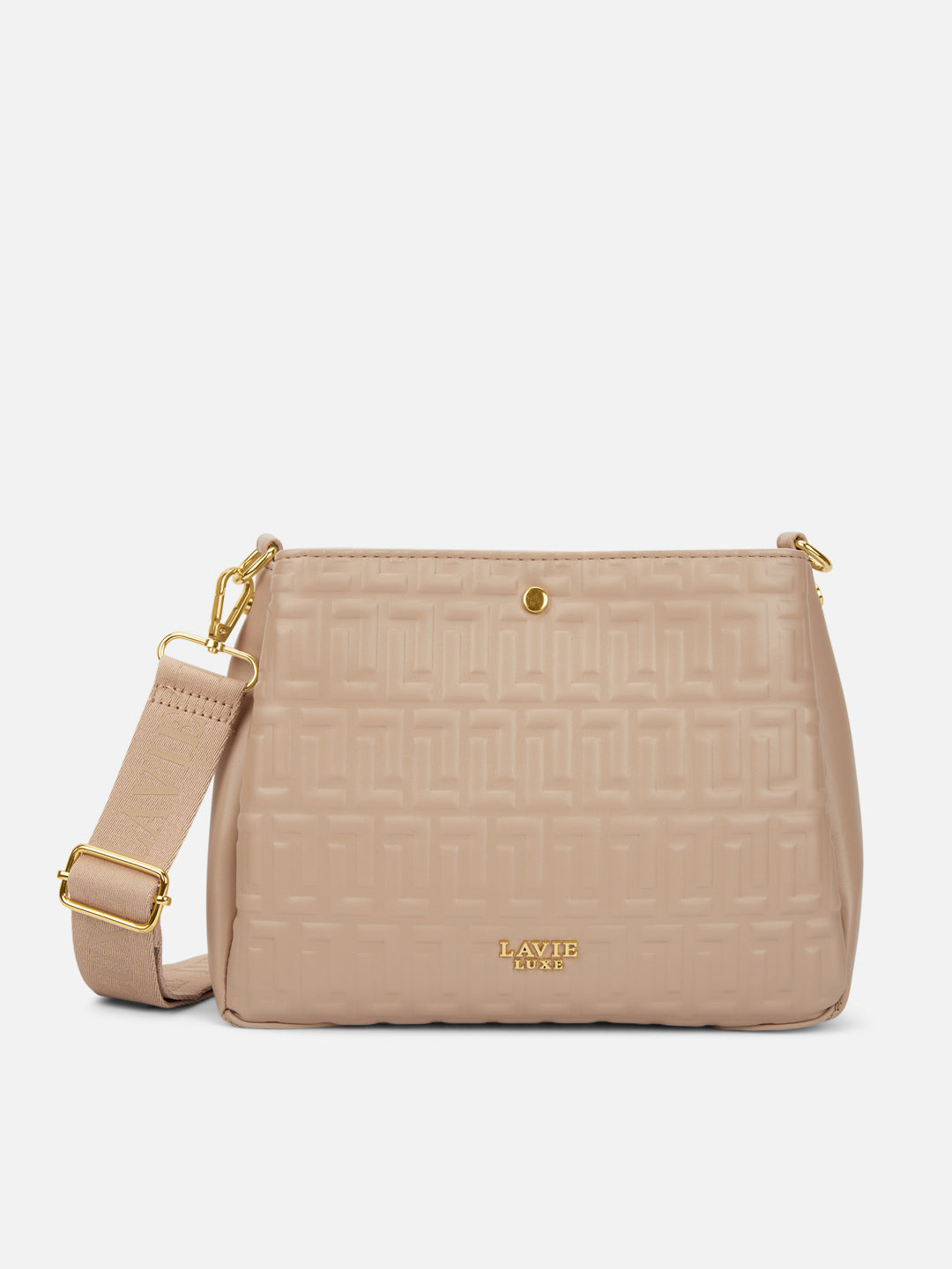 Emjane 3 Compartment Large Sling Bag Beige