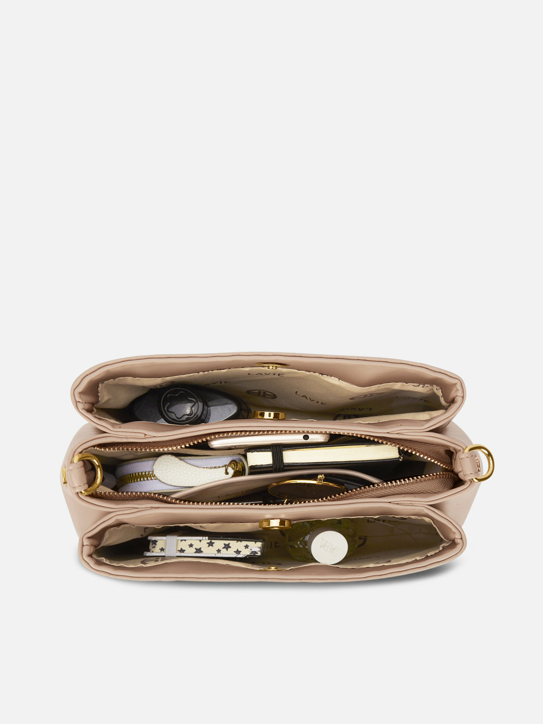 Emjane 3 Compartment Large Sling Bag Beige