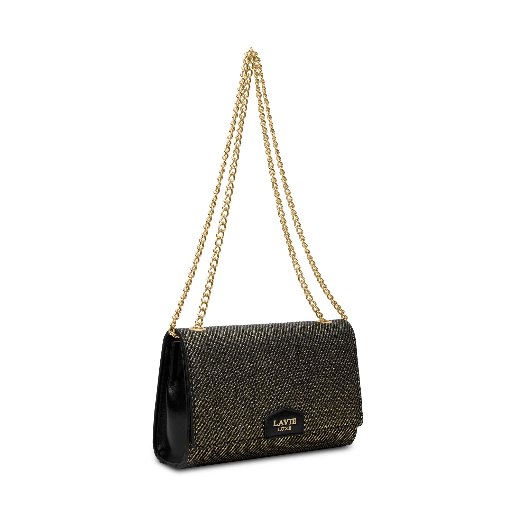 Glam Lauren Flap Sling Bag Black