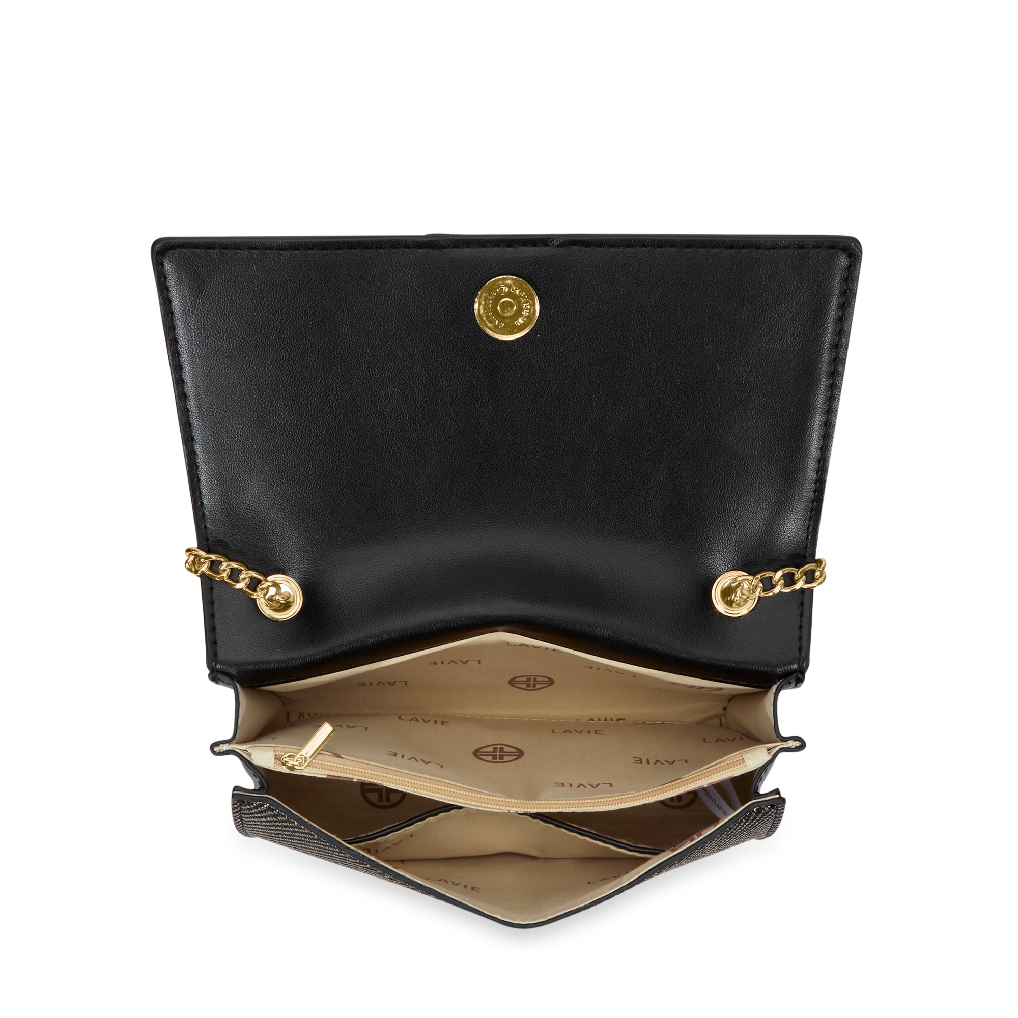 Glam Lauren Flap Sling Bag Black