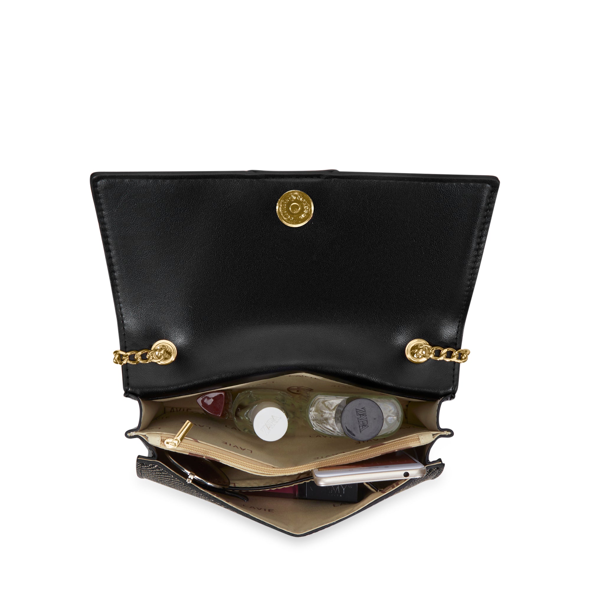 Glam Lauren Flap Sling Bag Black