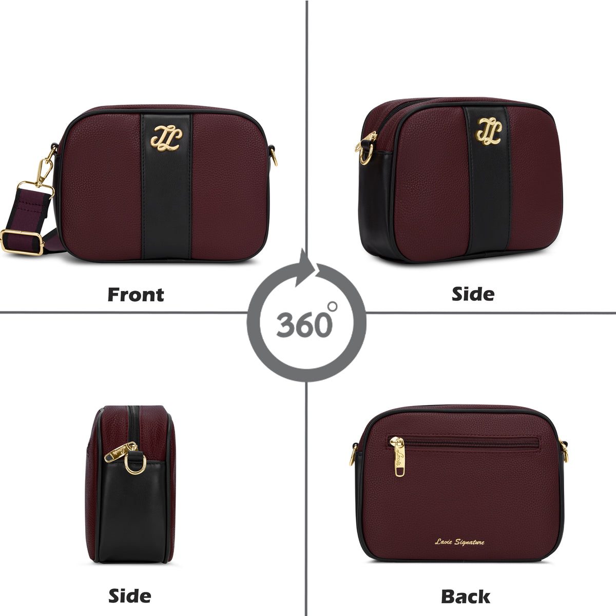 Tulsa Colourblock Box 'S Ladies Slingbag Maroon