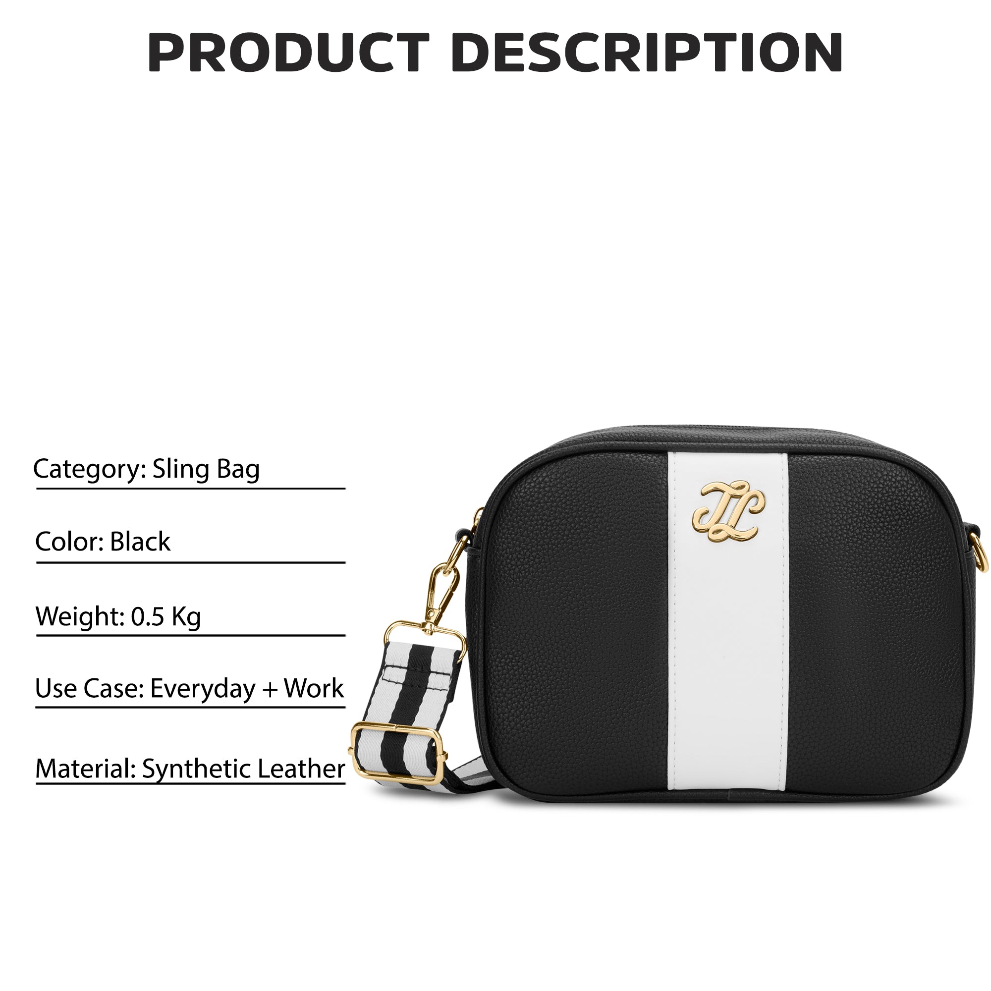 Tulsa Colourblock Box 'S Ladies Slingbag Black
