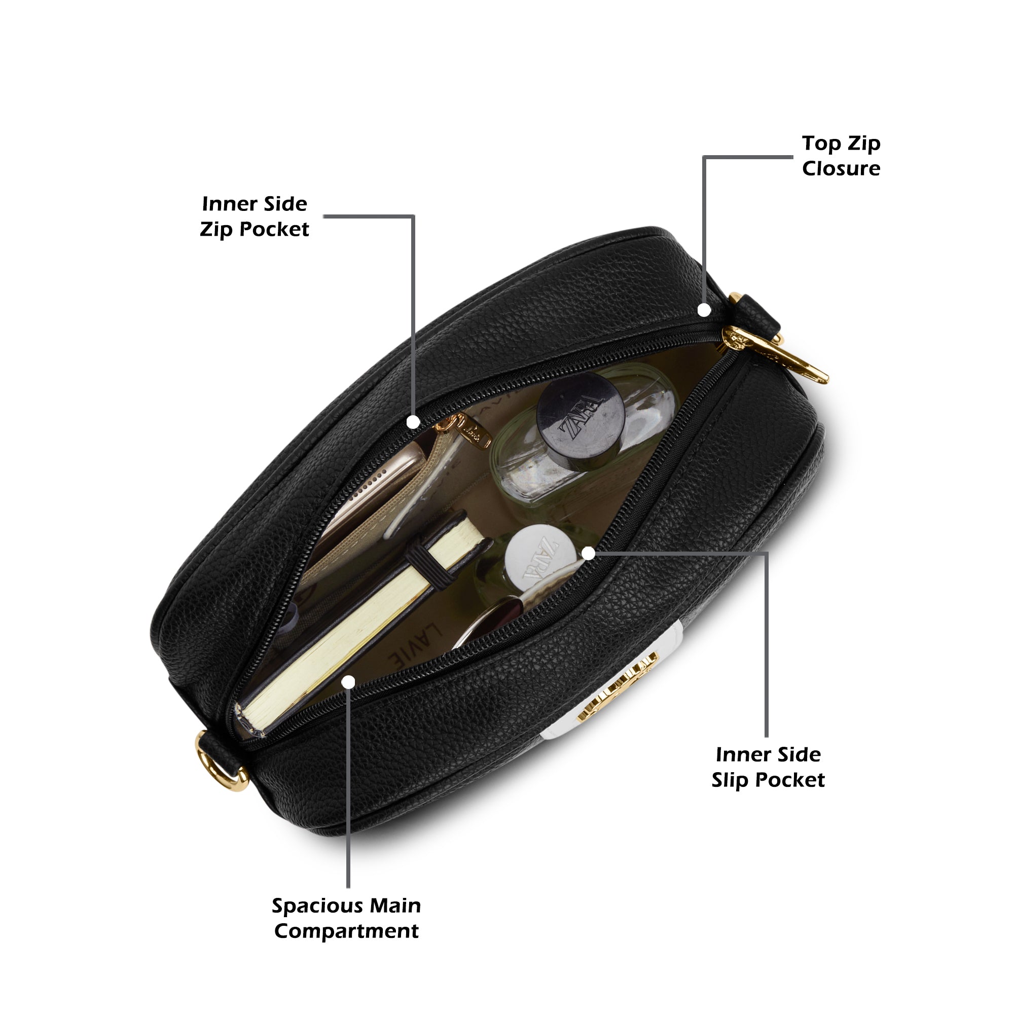 Tulsa Colourblock Box 'S Ladies Slingbag Black