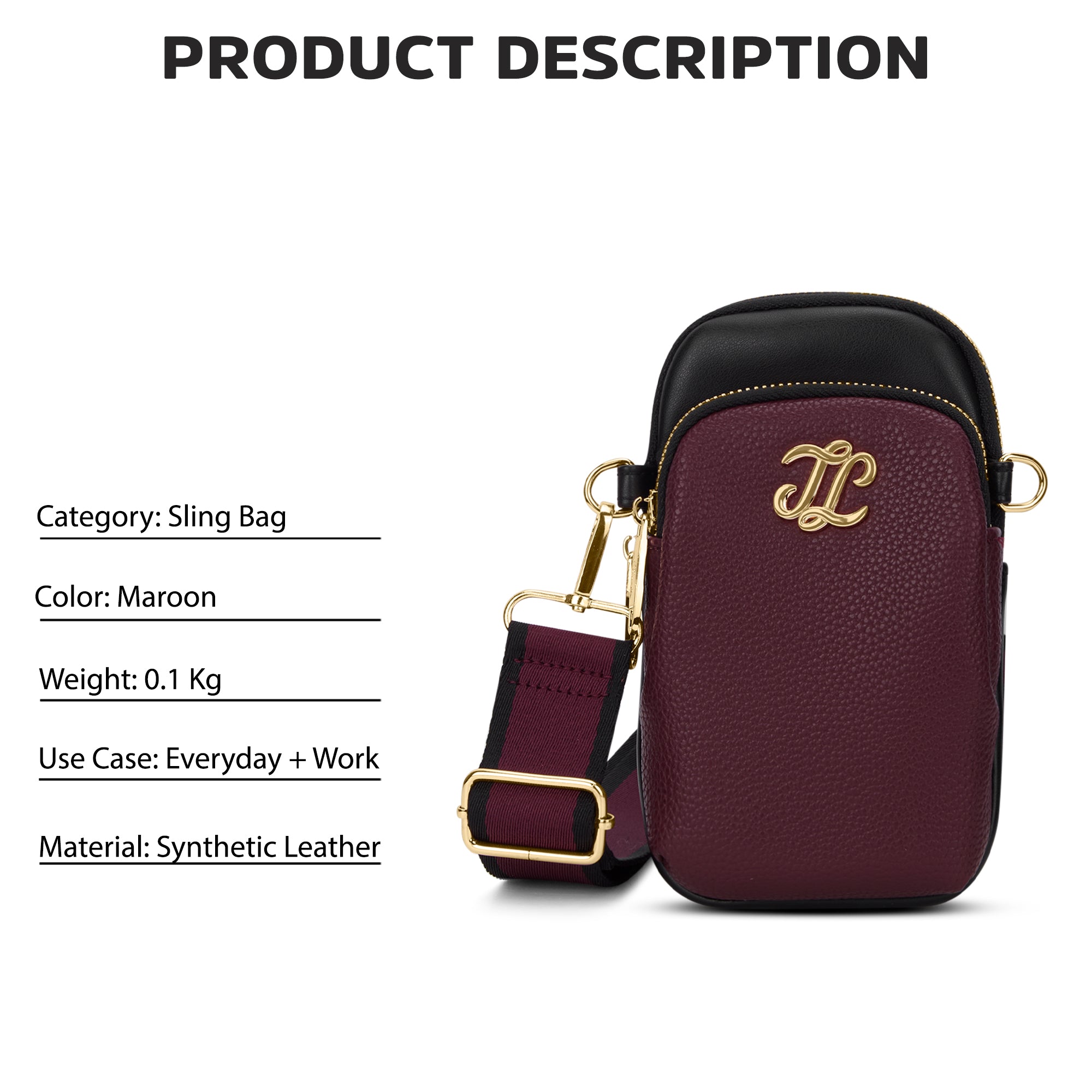 Laredo Colourblock 2C 'S Ladies Slingbag Maroon