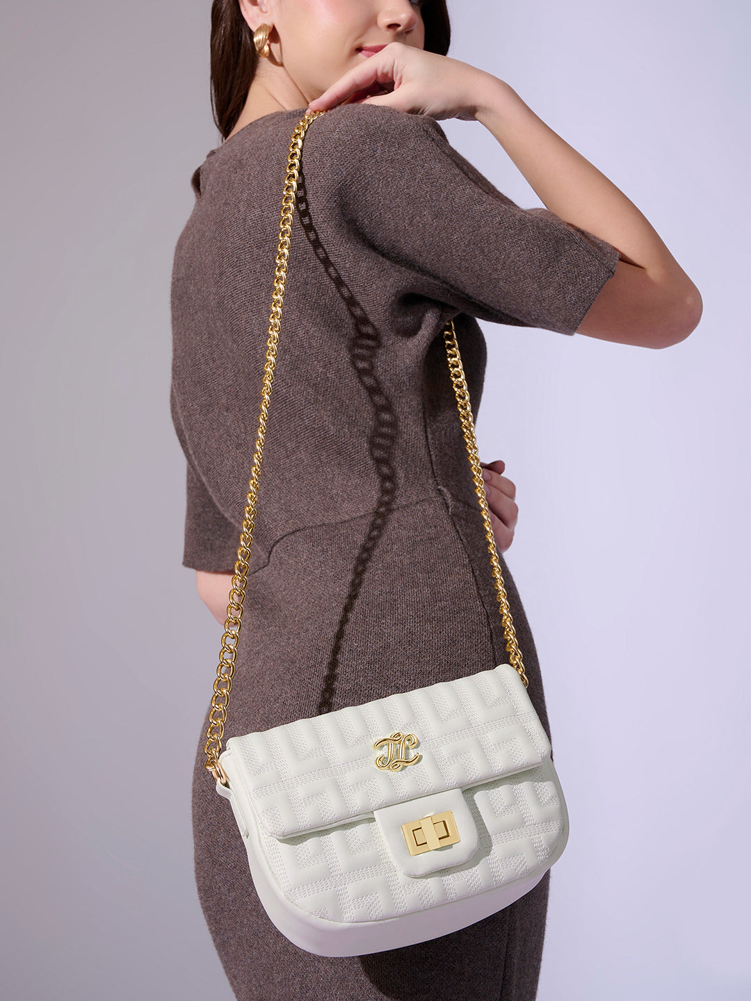 Churchill Rectagular Flap Over Frame Clutch Gold
