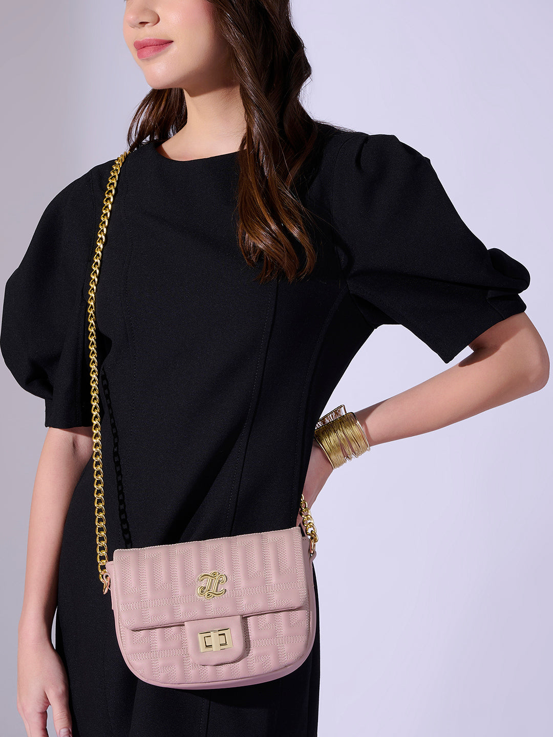 Churchill Rectagular Flap Over Frame Clutch Gold
