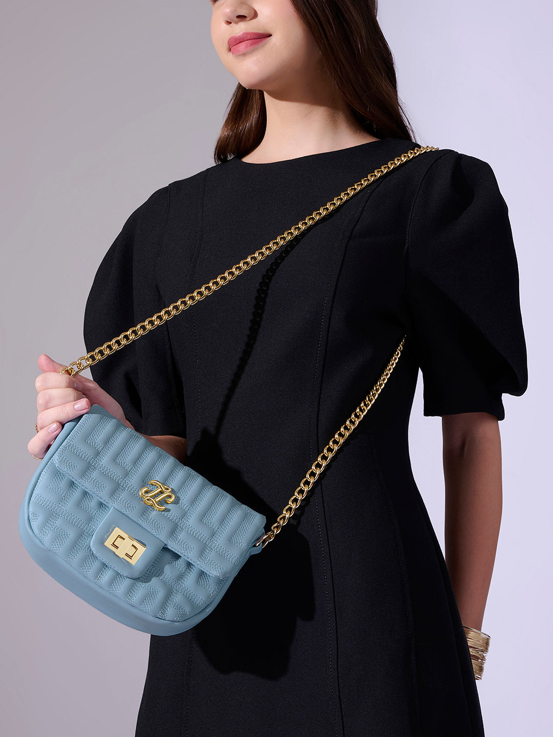 Churchill Rectagular Flap Over Frame Clutch Gold
