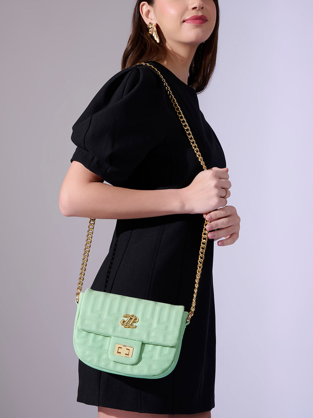 Churchill Rectagular Flap Over Frame Clutch Gold