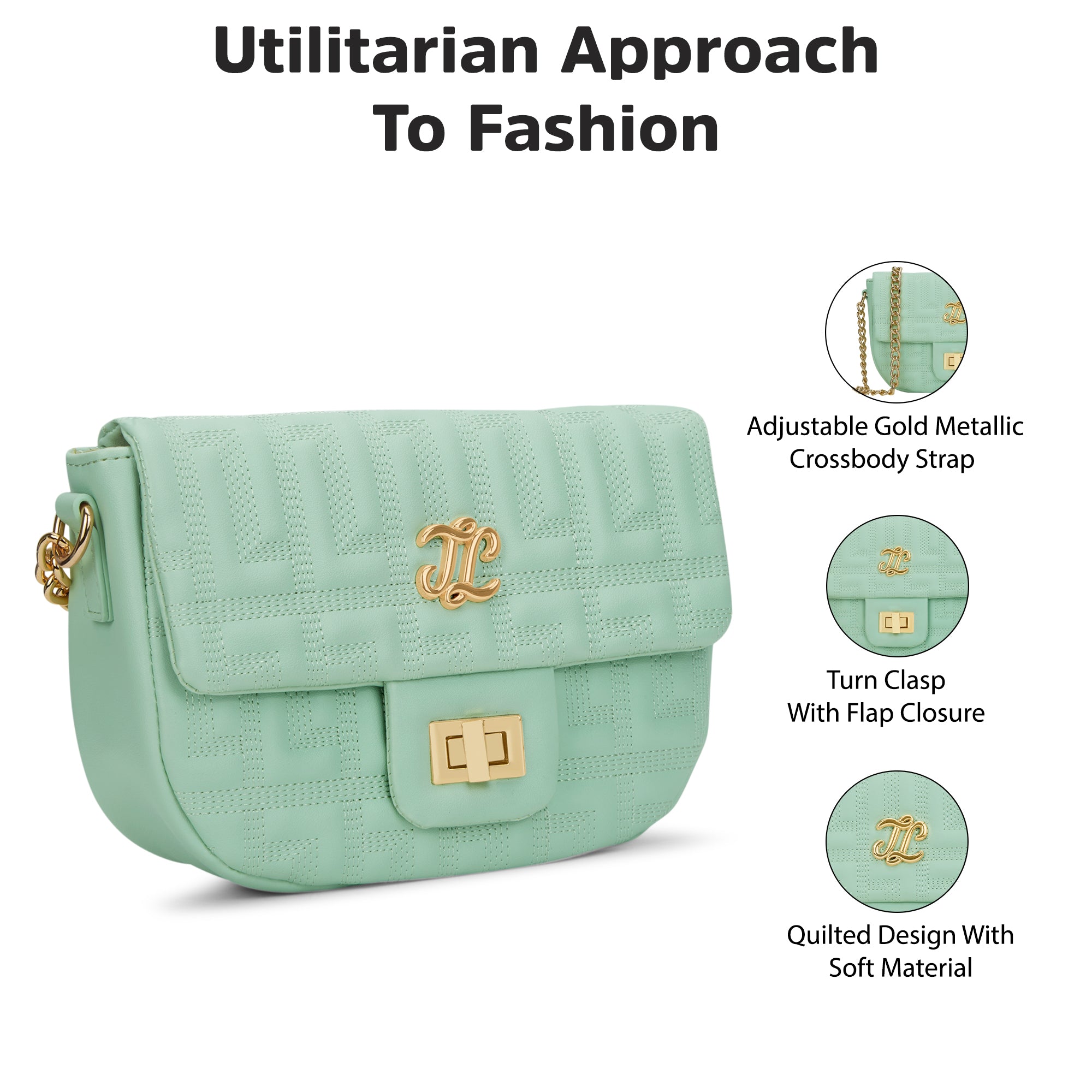 Churchill Rectagular Flap Over Frame Clutch Gold