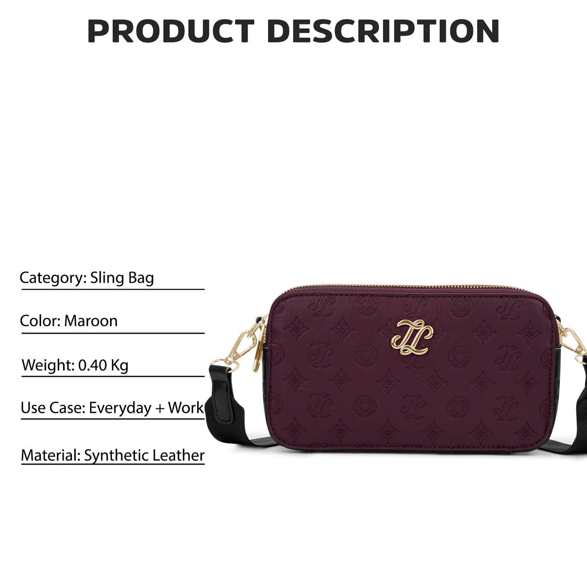 Yukon Box Sling Bag 'S Ladies Handbag Maroon