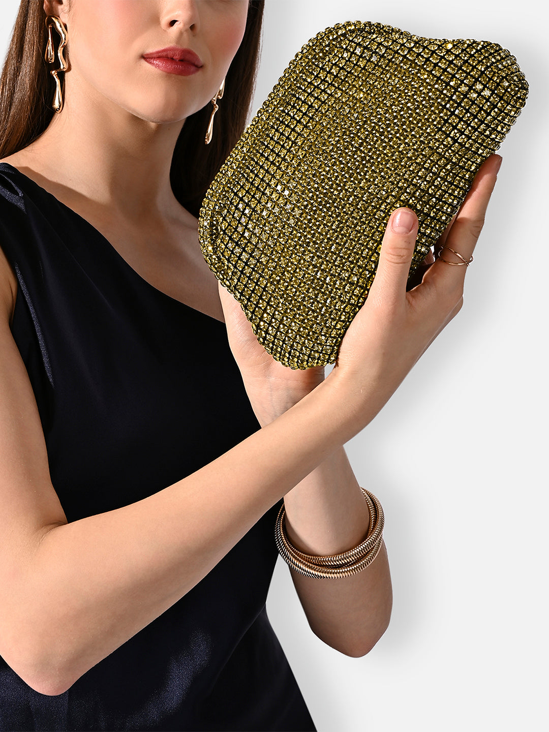 Gem Frame Small Sling Bag Gold