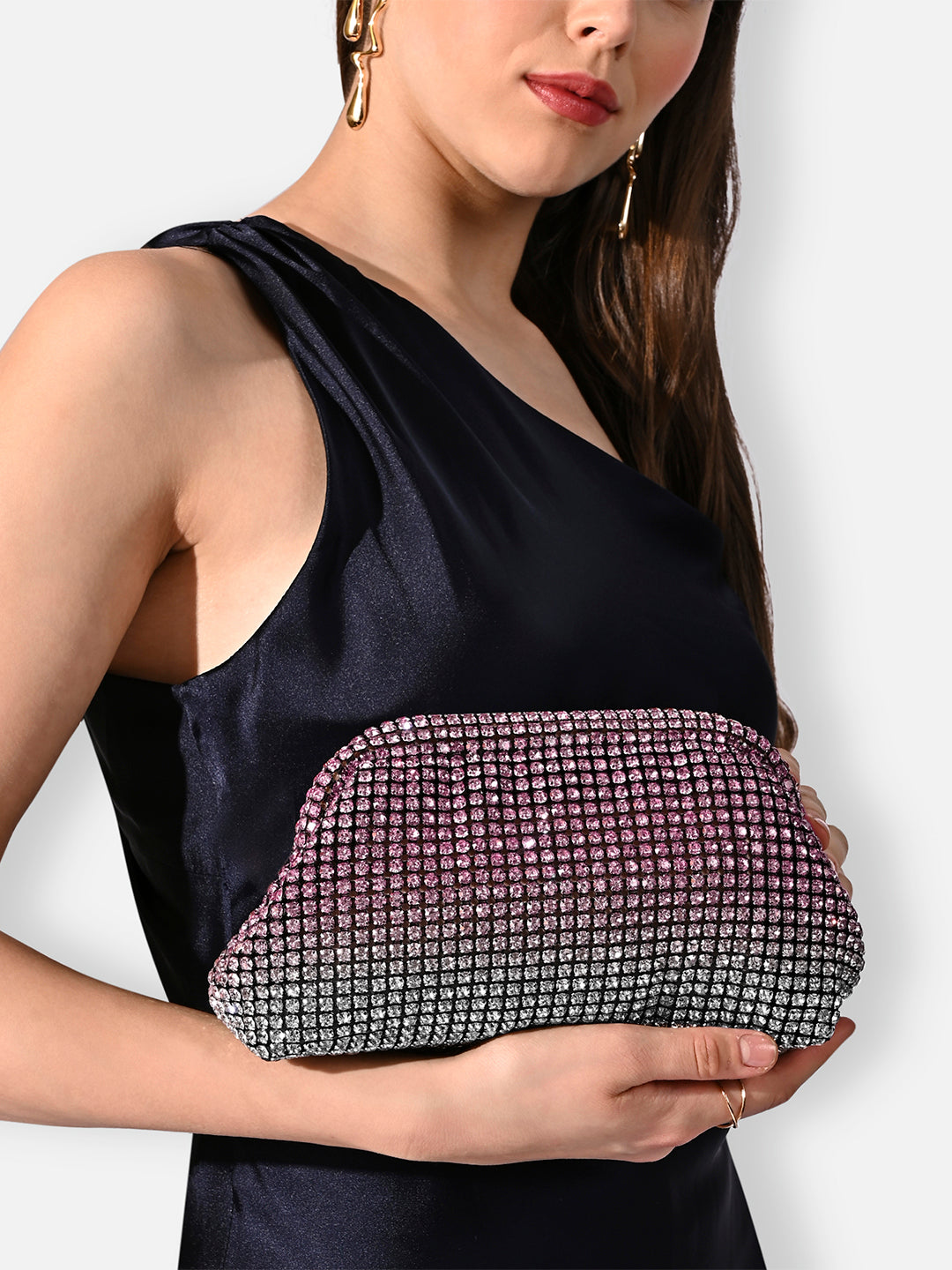 Gem Frame Small Sling Bag Pink Ombre