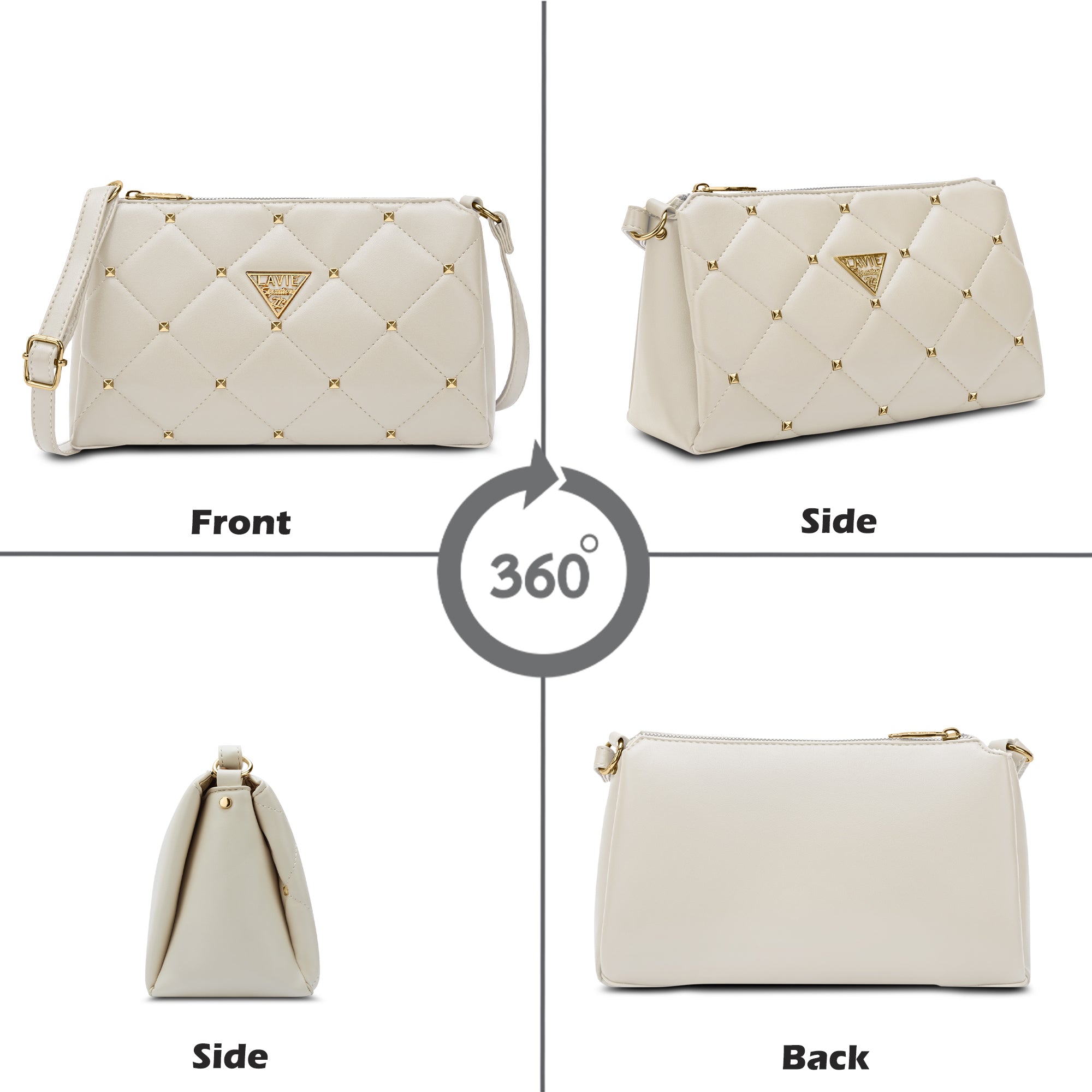 Stud Mesa 3 Compartments Sling Bag