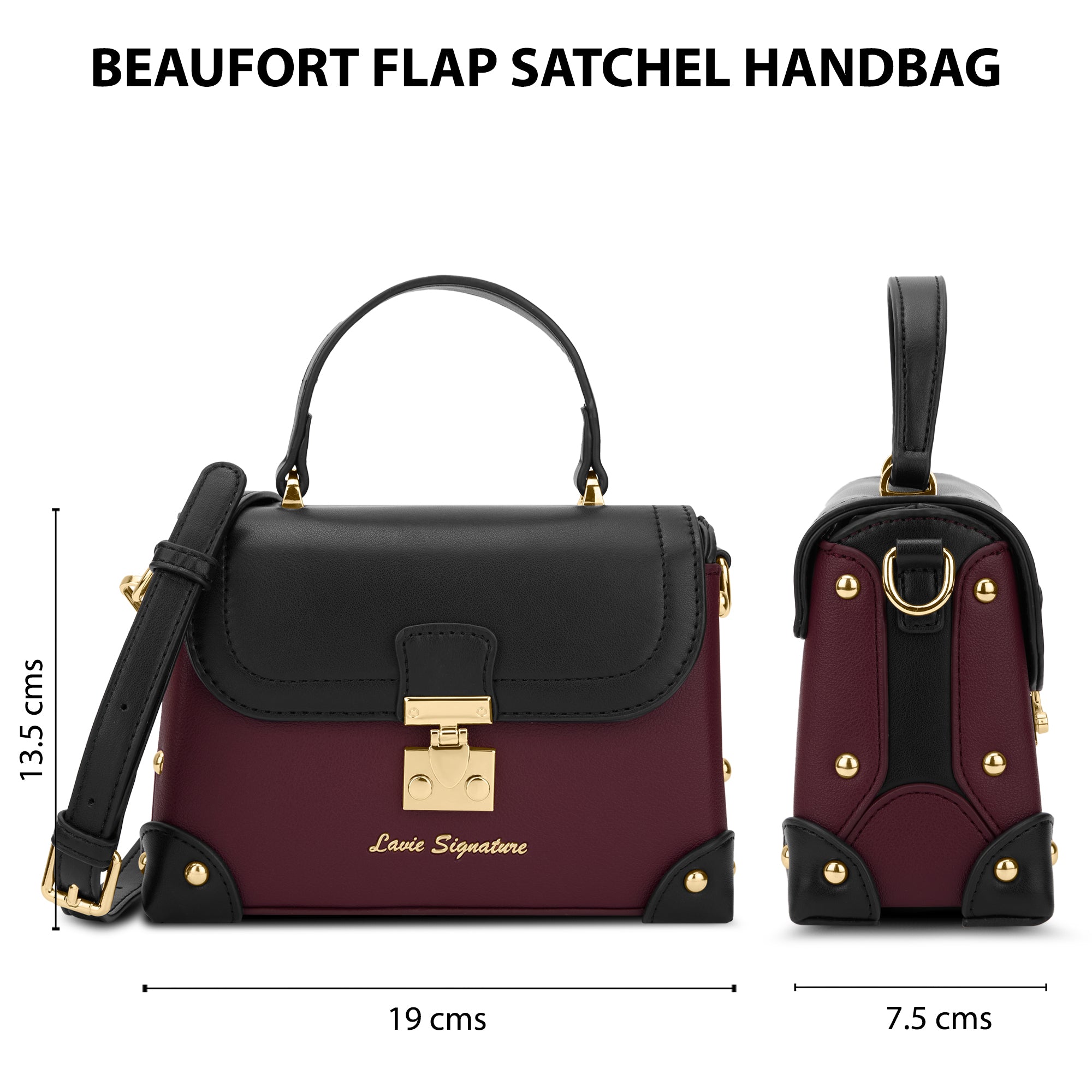 Beaufort Flap Extra Small Satchel Bag Maroon