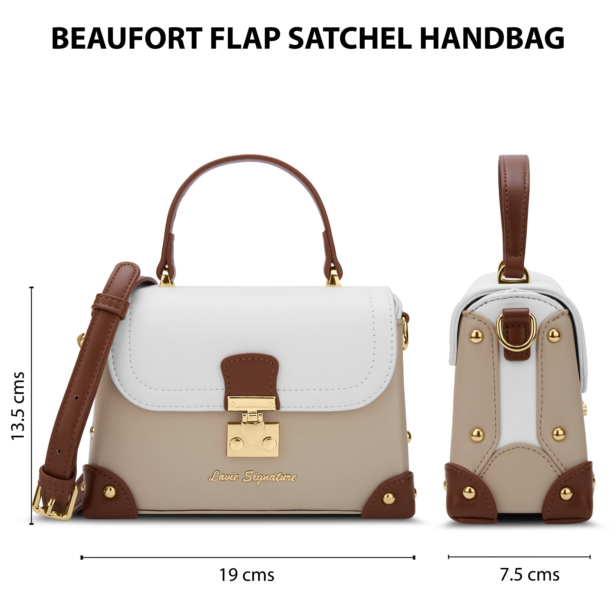 Beaufort Flap Extra Small Satchel Bag Beige