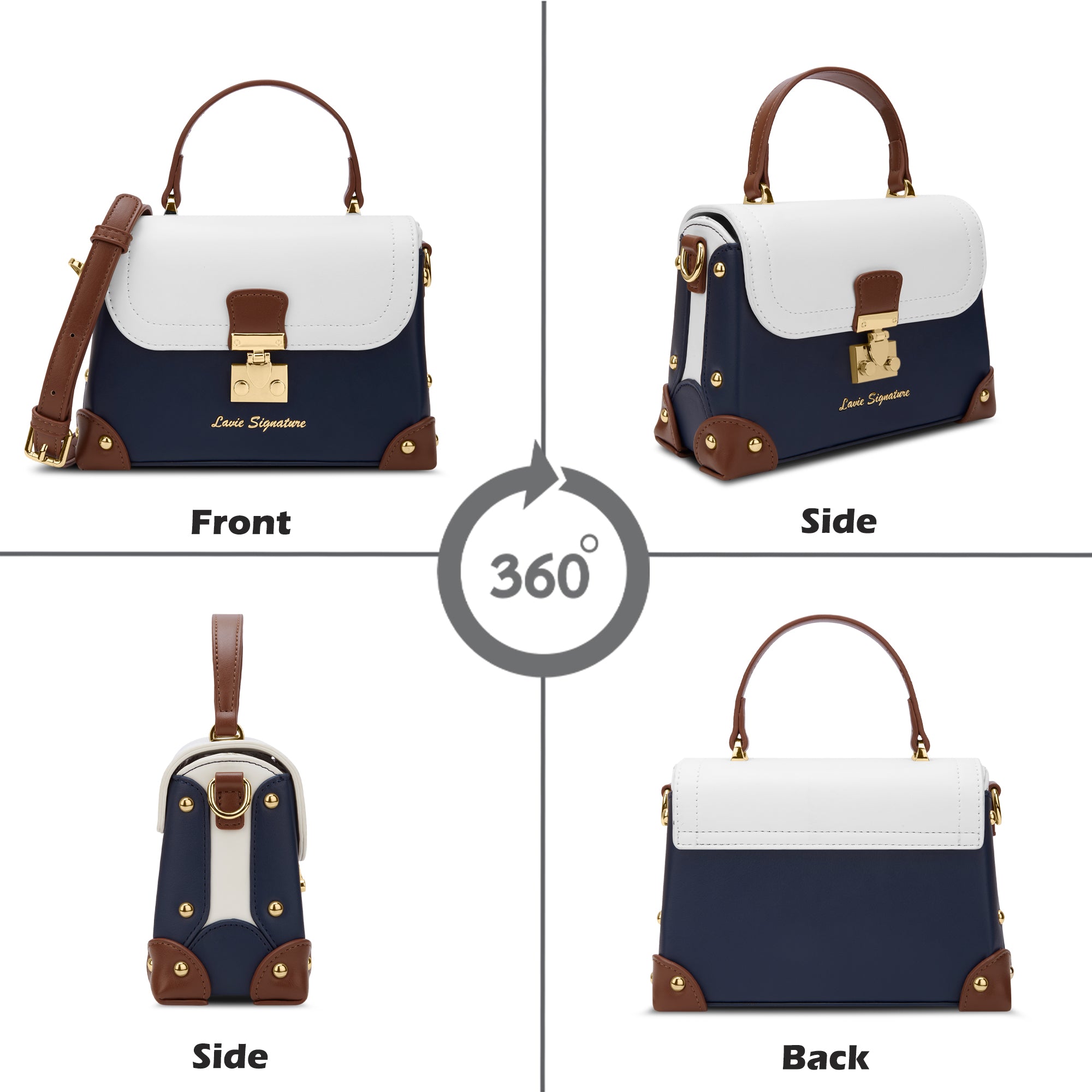 Beaufort Flap Extra Small Satchel Bag Navy
