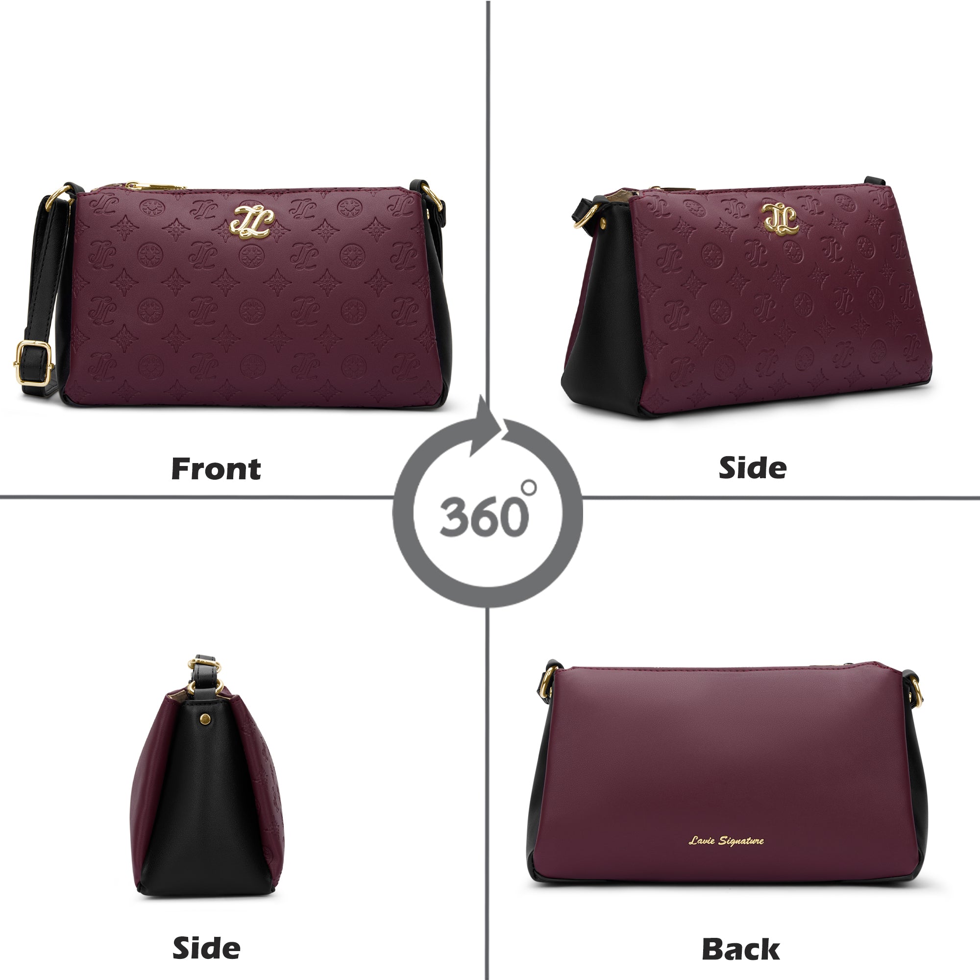 Colourblock Cuba 3 Compartment Medium Sling Bag Maroon