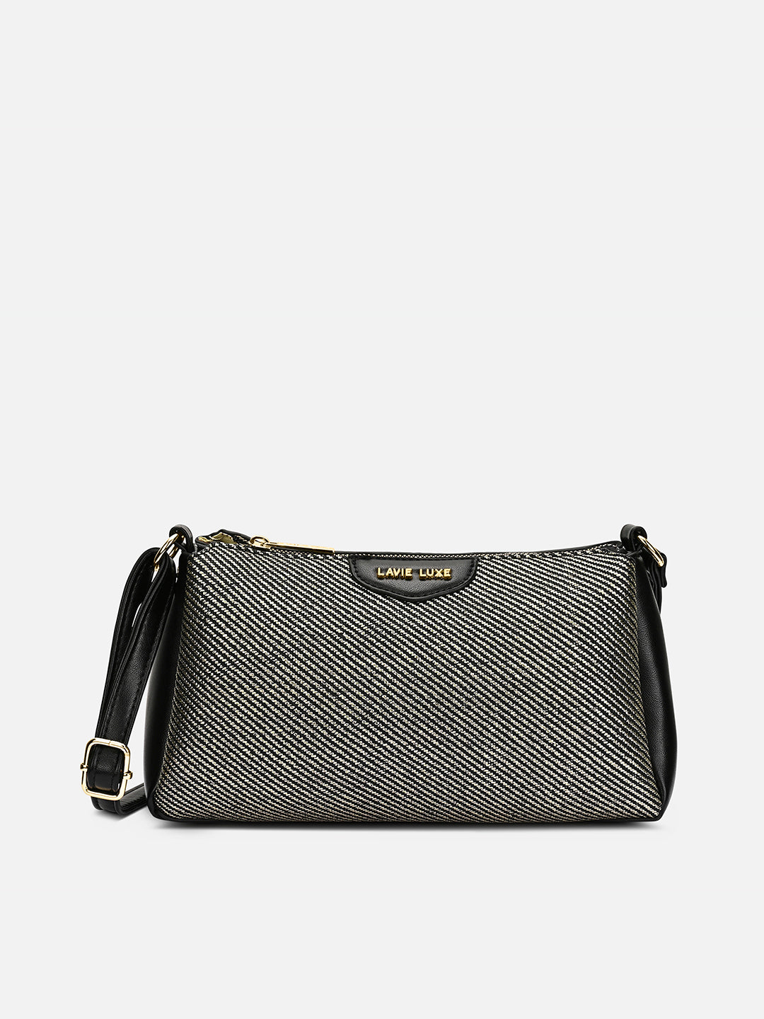 Glam Lizzy 3 Compartment Medium Sling bag Black