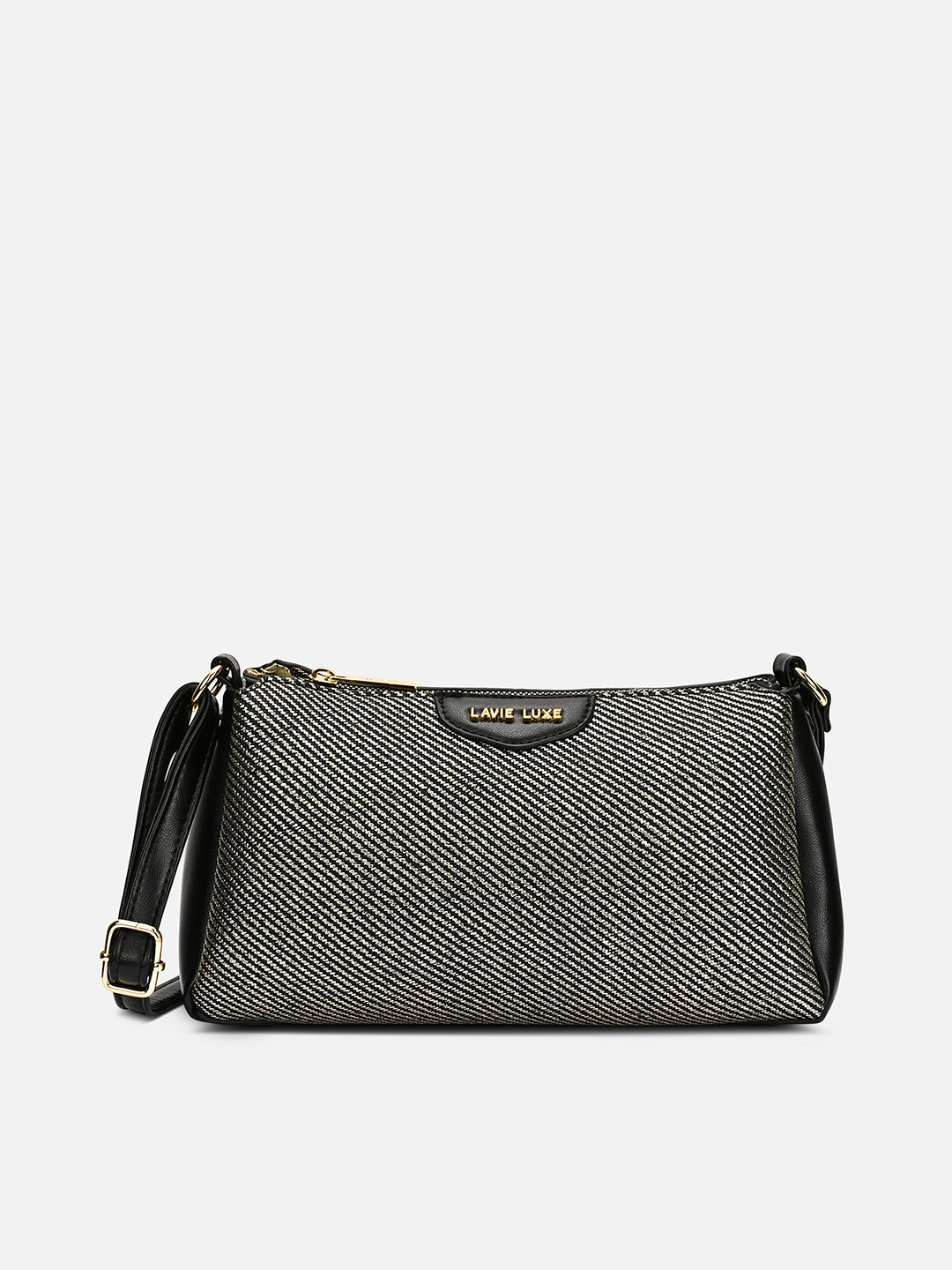 Glam Lizzy 3 Compartment Medium Sling bag Black