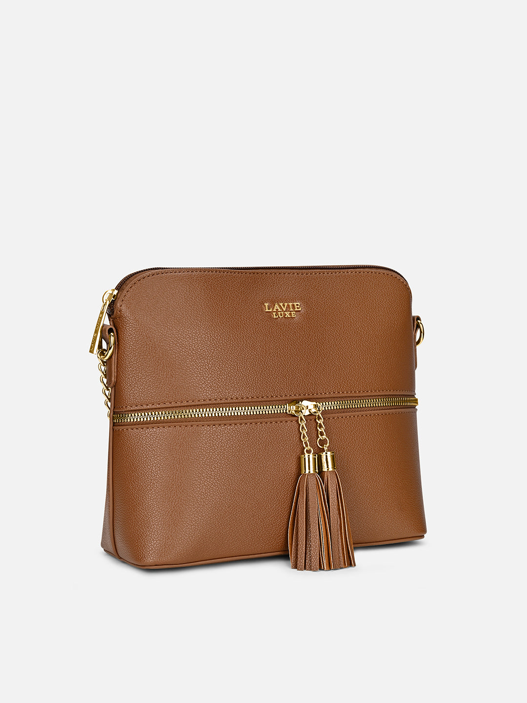 Tiara26 Tassel Sling Bag Tan
